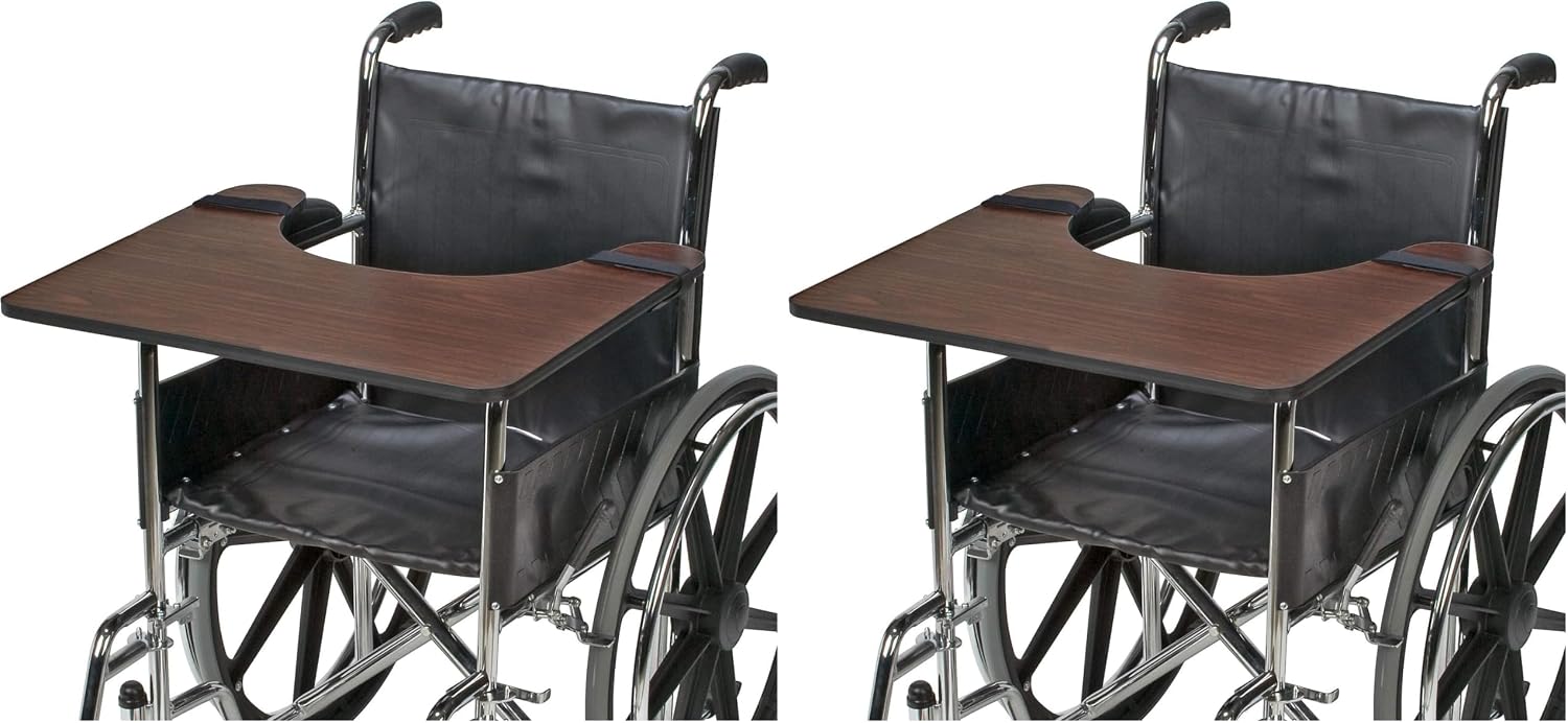 DMI Wood Wheelchair Lap Tray, Wheelchair Tray, Removable Wheelchair Tray Table, Wheelchair Table Tray for Seniors, Hardwood, 1 Count