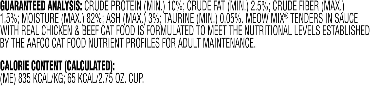 Meow Mix Tenders in Sauce, Wet Cat Food with Tuna & Whole Shrimp, 12 Cups