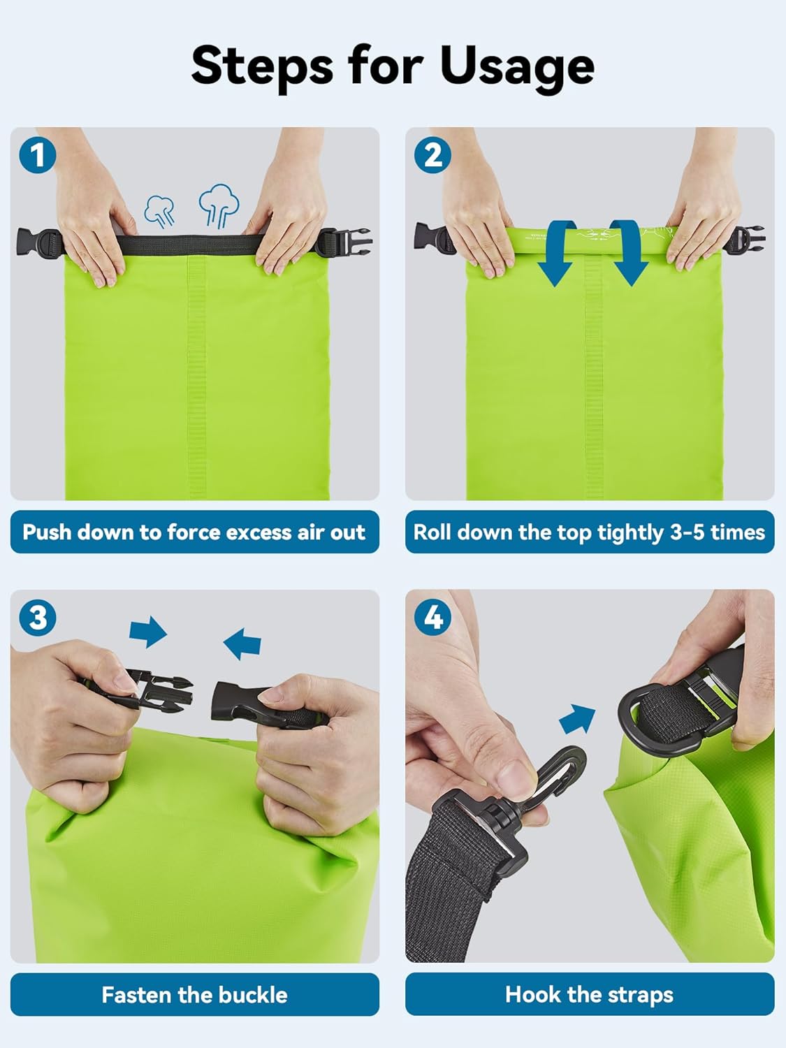 HEETA Waterproof Dry Bag Backpack with Emergency Whistle 5L/10L/20L/30L/40L