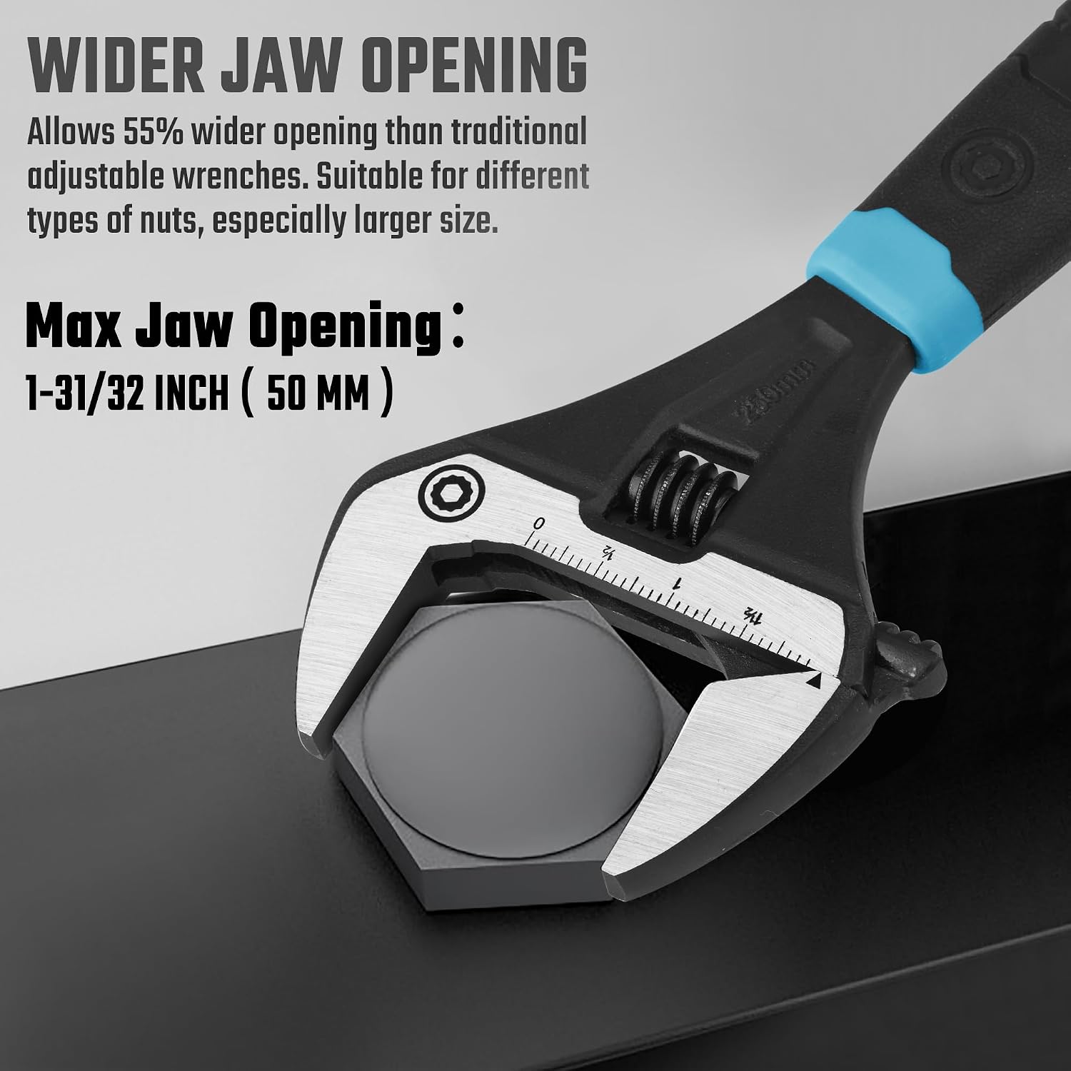 DURATECH 10-Inch Wide Jaw Adjustable Wrench