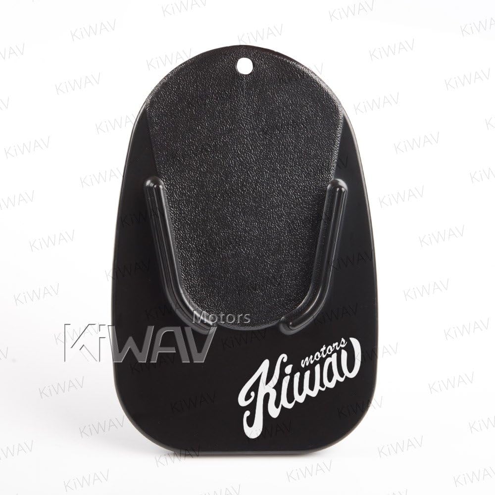 KiWAV Motorcycle Kickstand Pad Plate Support Accessory - Black - Soft Ground, Grass, Hot Pavement, Outdoor Parking, Anti Sinking