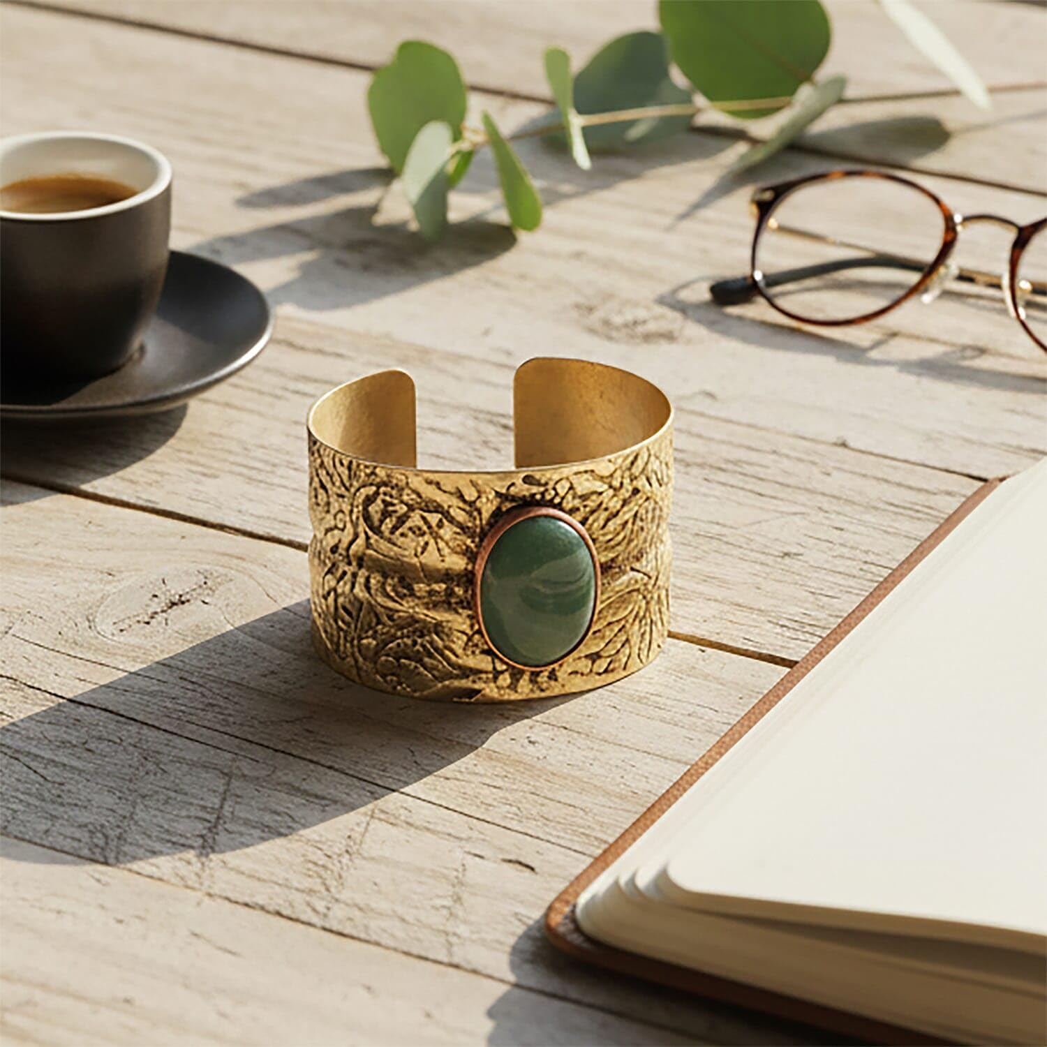 SHOP LC DELIVERING JOY Handmade Gemstone Cuff Bracelet