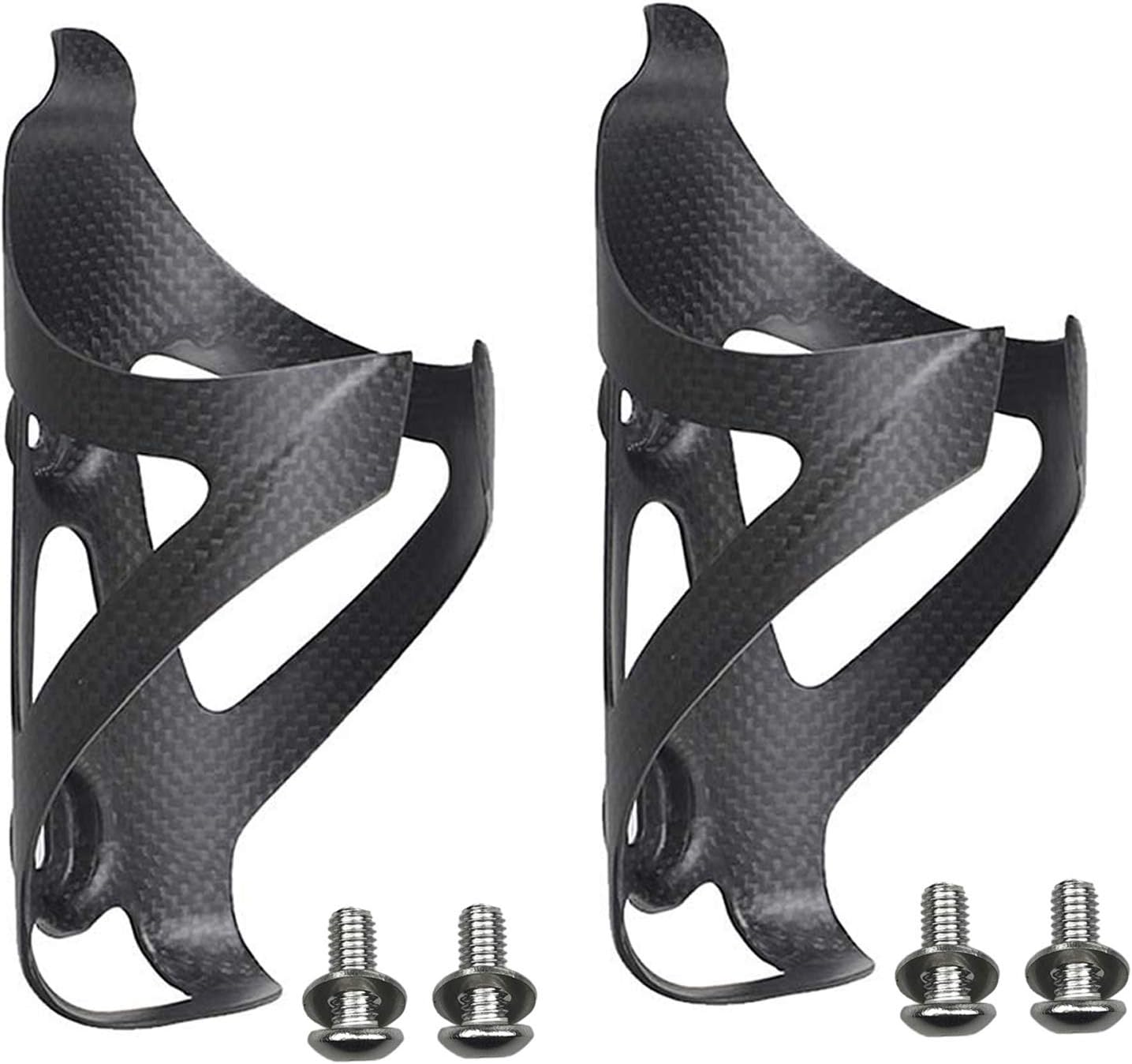 Water Bottle Cage, 3k Matte Full Carbon Fiber Lightweight and Strong Bicycle Water Bottle Holder Bike Cages Brackets - 1 Pcs