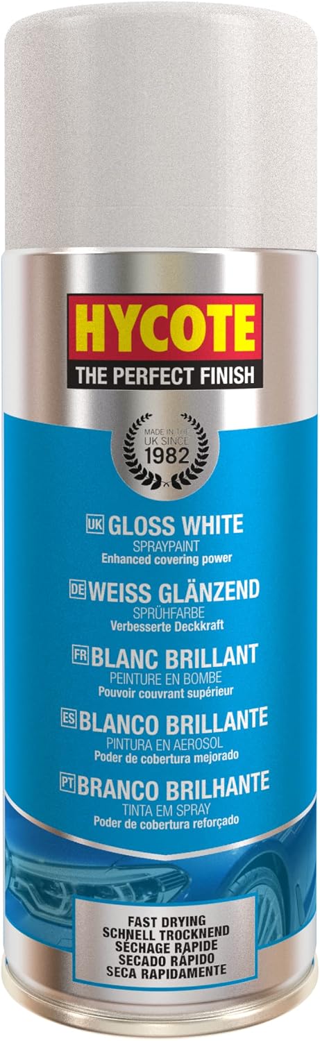 Hycote Black Spray Paint, Satin Black, 13.5 Oz - Fast Drying, UV & Weather Resistant, Acrylic Formula for Superior Protection – For Automotive & DIY Use, 400ml