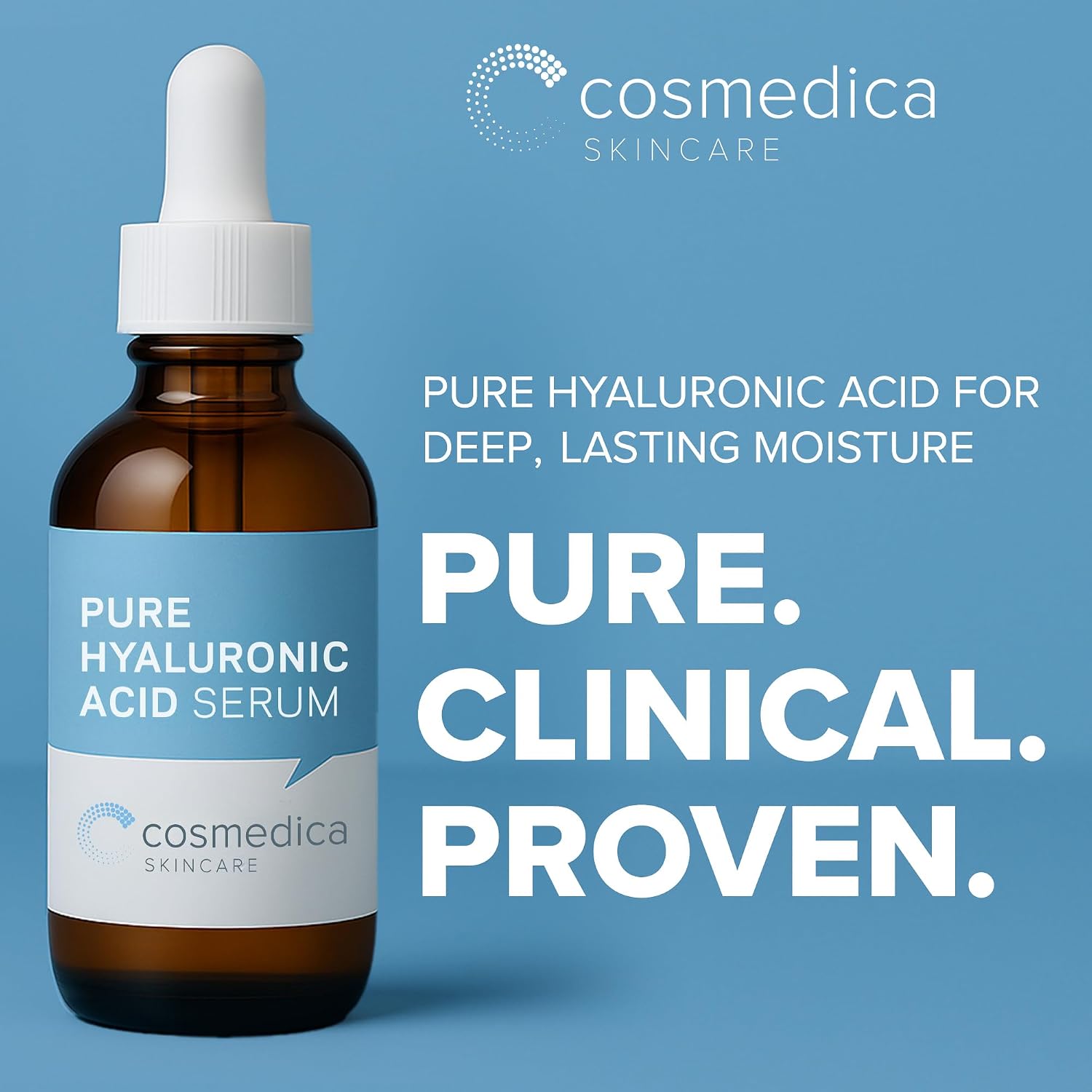 Hyaluronic Acid Serum for Skin 100% Pure Anti Aging Intense Hydration Moisture Non greasy Paraben free, Wrinkle Reducing and Brightening Serum (Pro Formula) 2oz