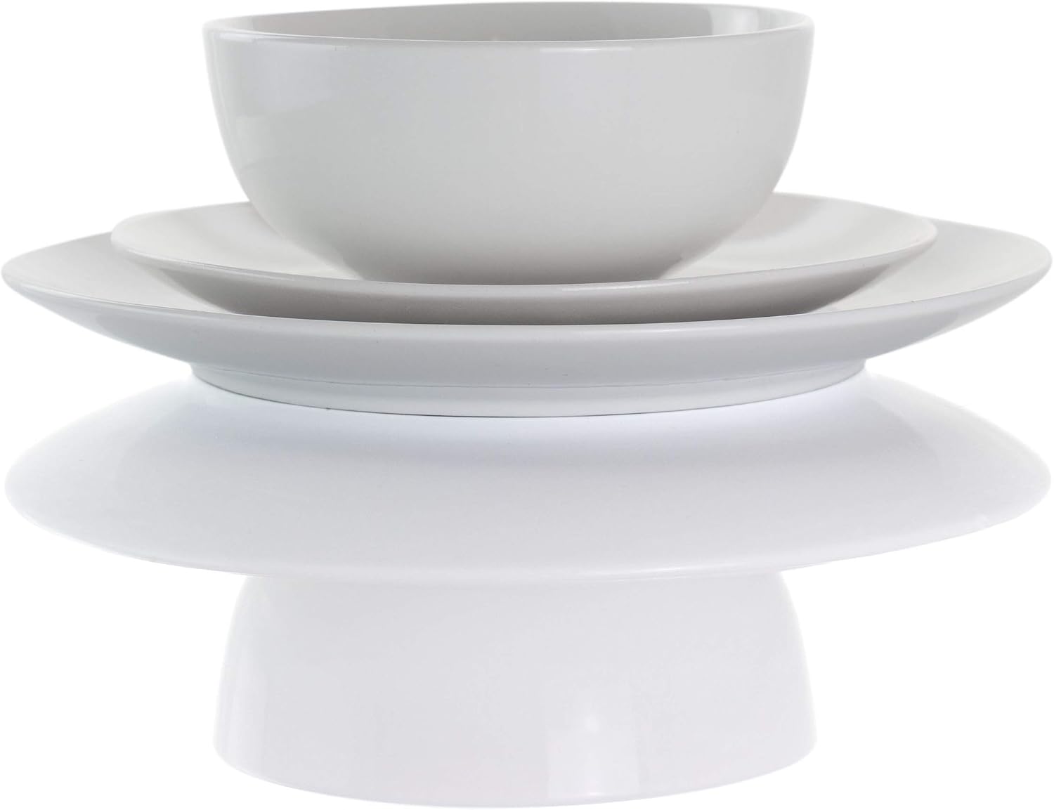 Elama White Porcelain Dish Dinnerware Set, 18 Piece, Newman
