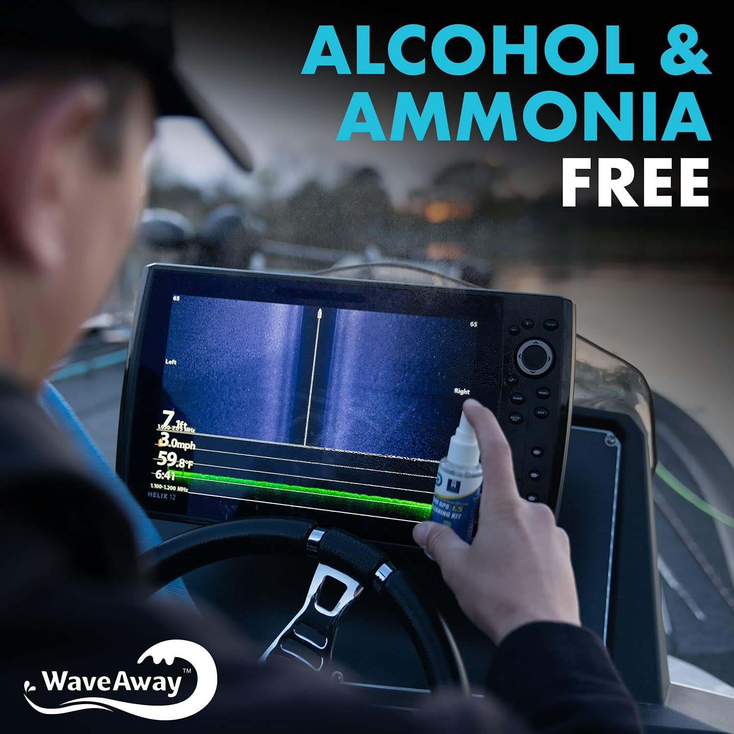 T-H Marine Wave Away Sonar & GPS Screen Cleaner Kit – Ammonia-Free LCD Screen Cleaner with Microfiber Cloth – Drip-Resistant