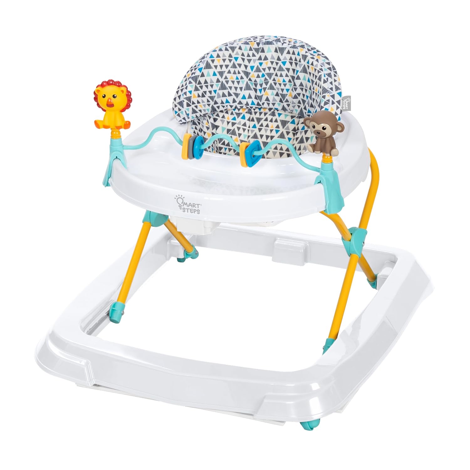 Smart Steps Trend Activity Walker with Removeable Toy Bar, Multi-Directional Front Wheels, Tray, Adjustable Height and Flat Fold Frame for Storage, Ages 6 Months +, Emily Pink