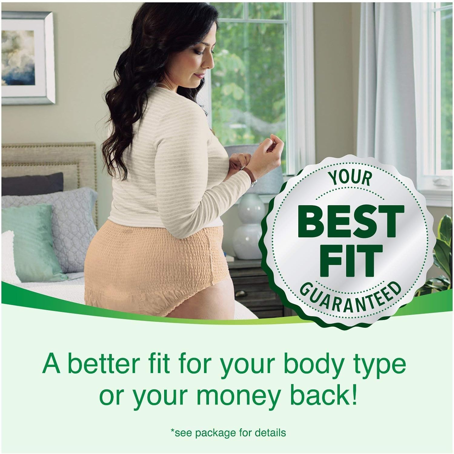Depend FIT-FLEX Incontinence Underwear for Women, Disposable, Maximum Absorbency, Large, Blush, 52 Count (2 Packs of 26) (Packaging May Vary)