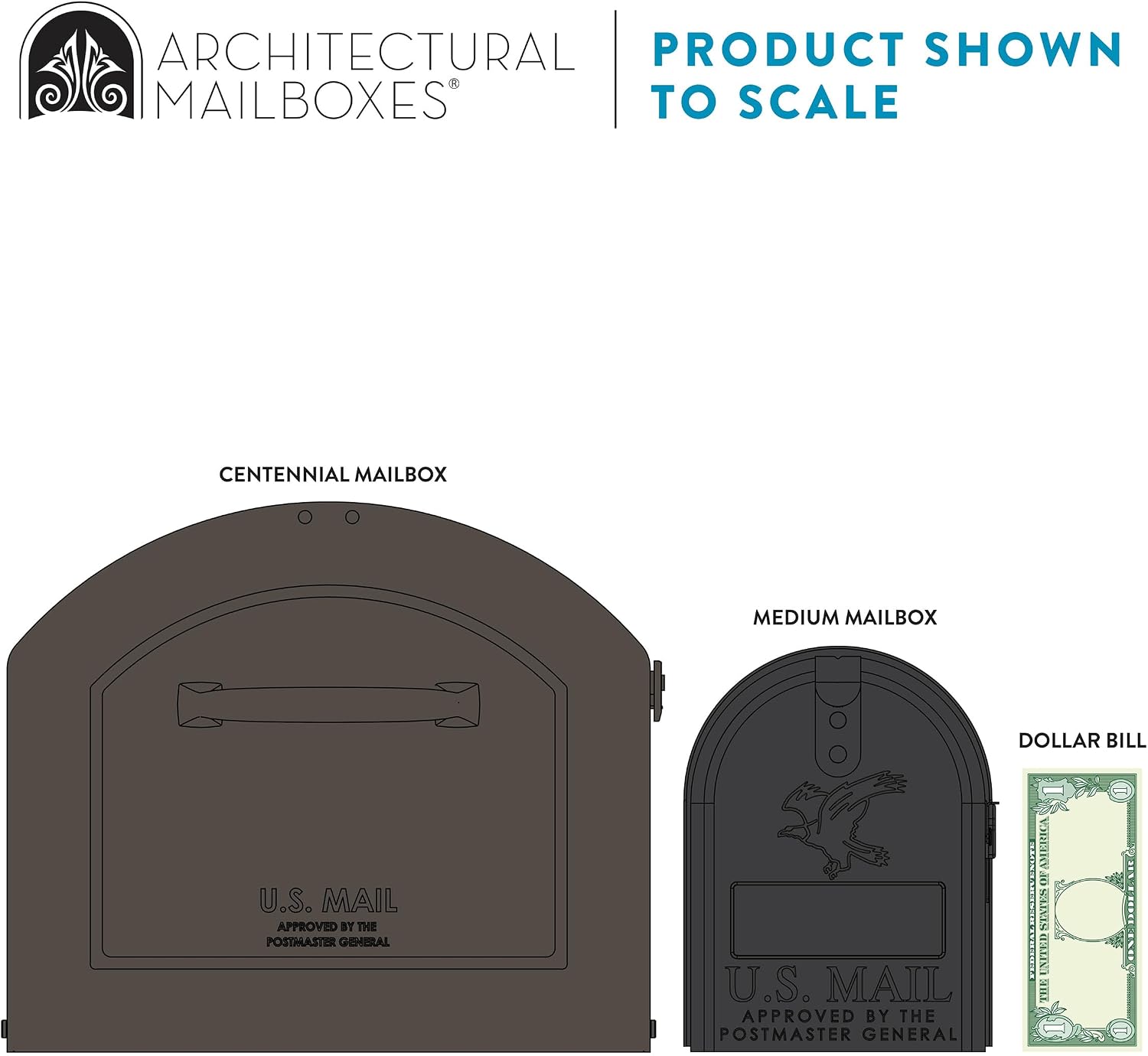 Architectural Mailboxes 950020RZ Centennial Post Mount Mailbox, XL, Rubbed Bronze | Galvanized steel build for outside with rust-resistant powder-coat finish and a magnetic door closure. USPS approved.