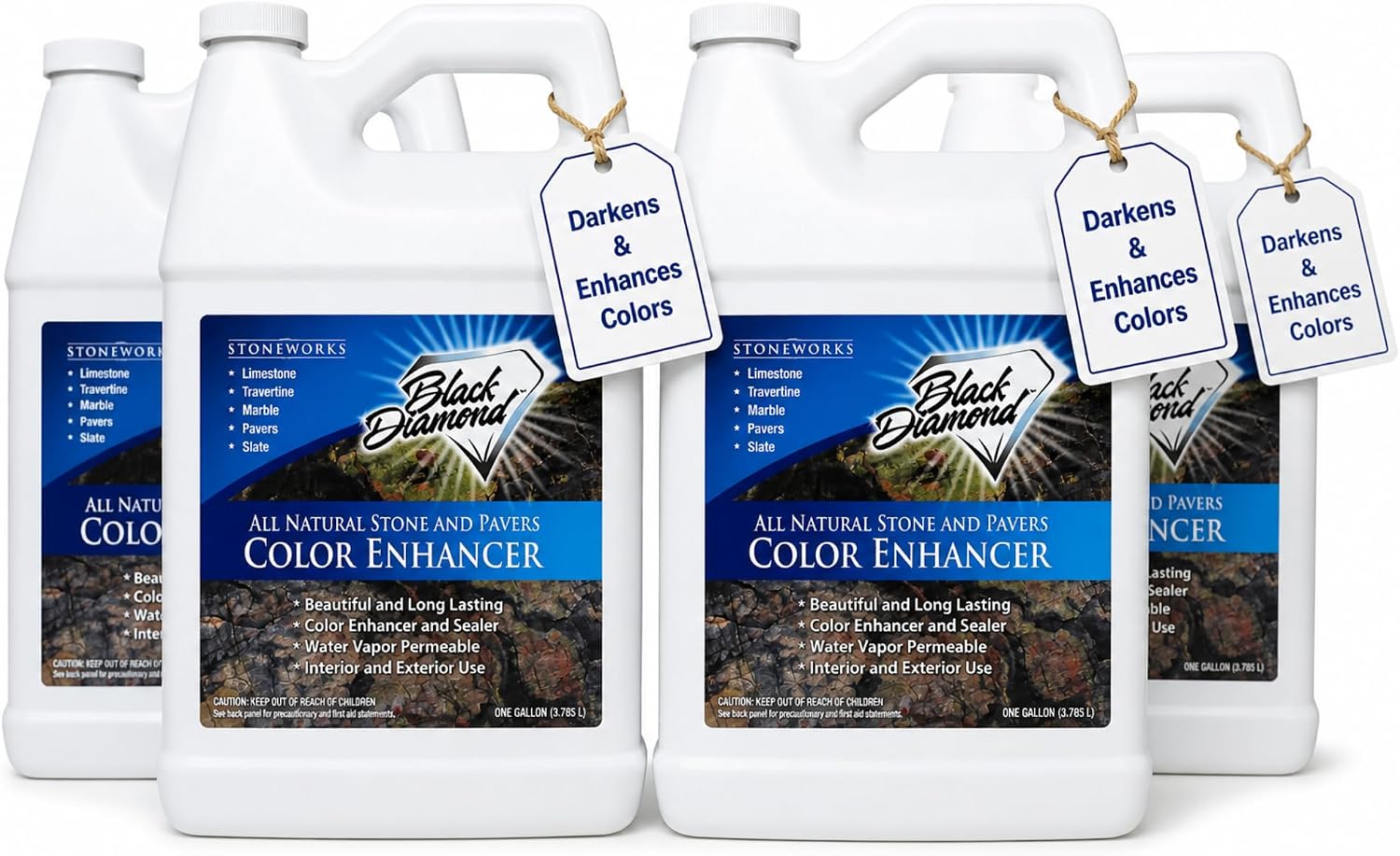 Color Enhancer Sealer for All-Natural Stone and Pavers. Marble, Travertine, Limestone, Granite, Slate, Concrete, Grout, Brick, Block. (1 Gallon)