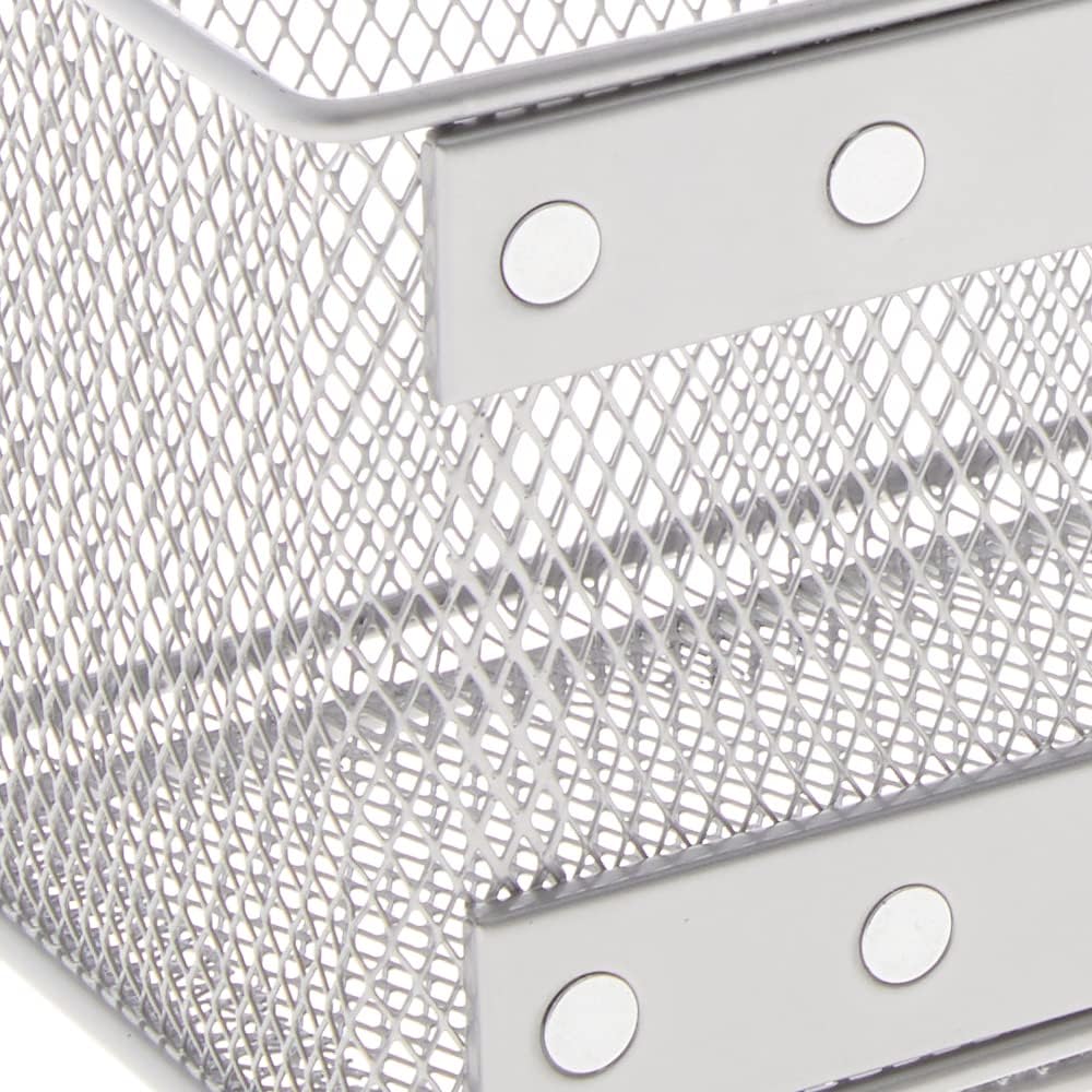 YBM HOME Wire Mesh Magnetic Storage Basket Trash Caddy Kitchen Office Supply Organizer Silver 7.75 in. L x 4.3 in. W x 4.3 in. H