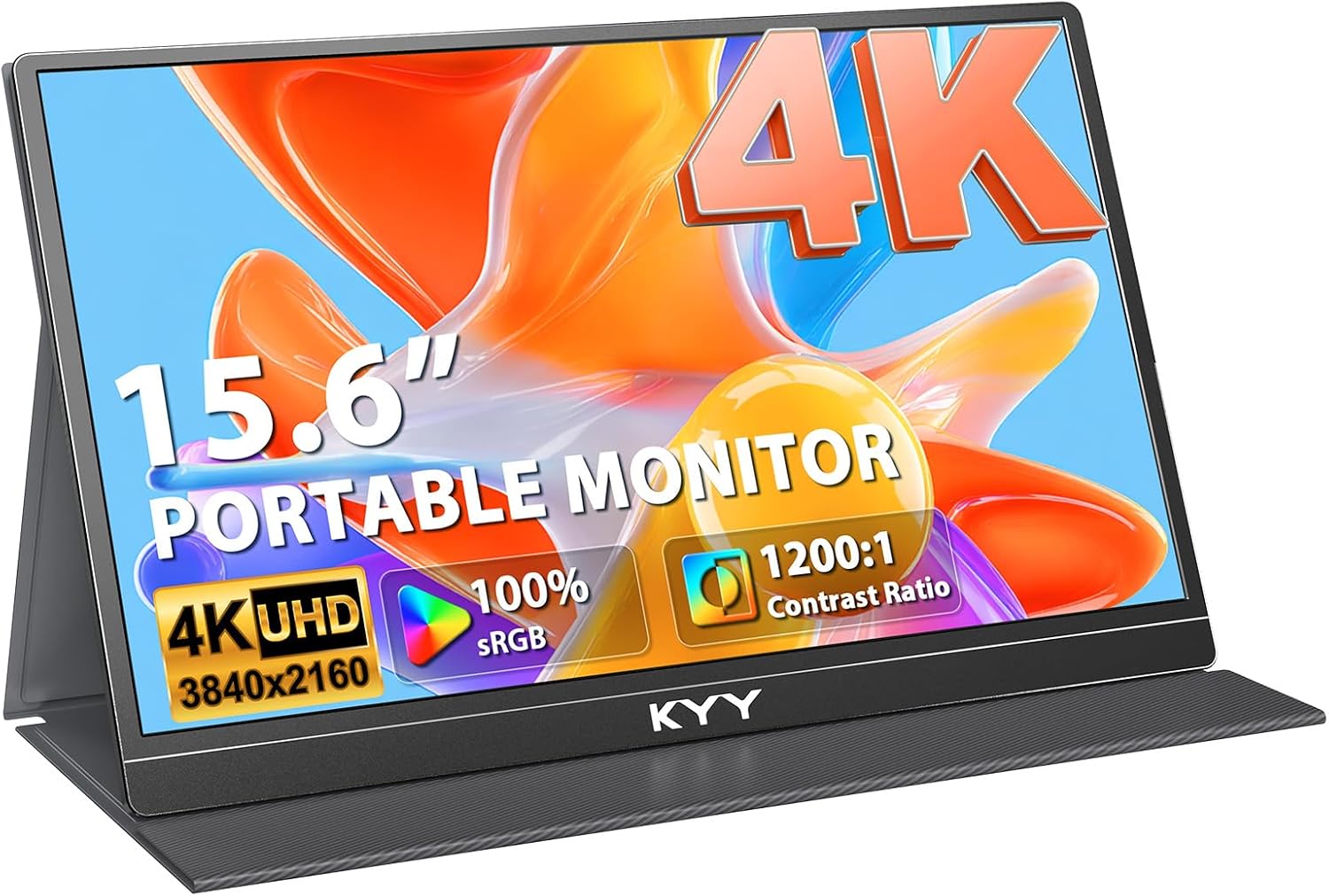 KYY Portable Monitor 15.6" 1080P Computer Monitor Screen Extender w/Cover