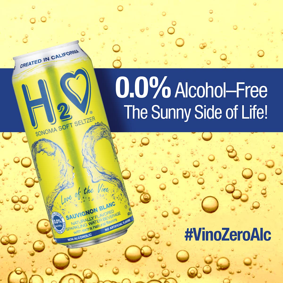 H2o - The Best Non Alcoholic Red Wine - Infused California Sparkling Refreshment, 0.0% Alcohol, (Pinot Noir, Pack of 4-12 Fl oz)