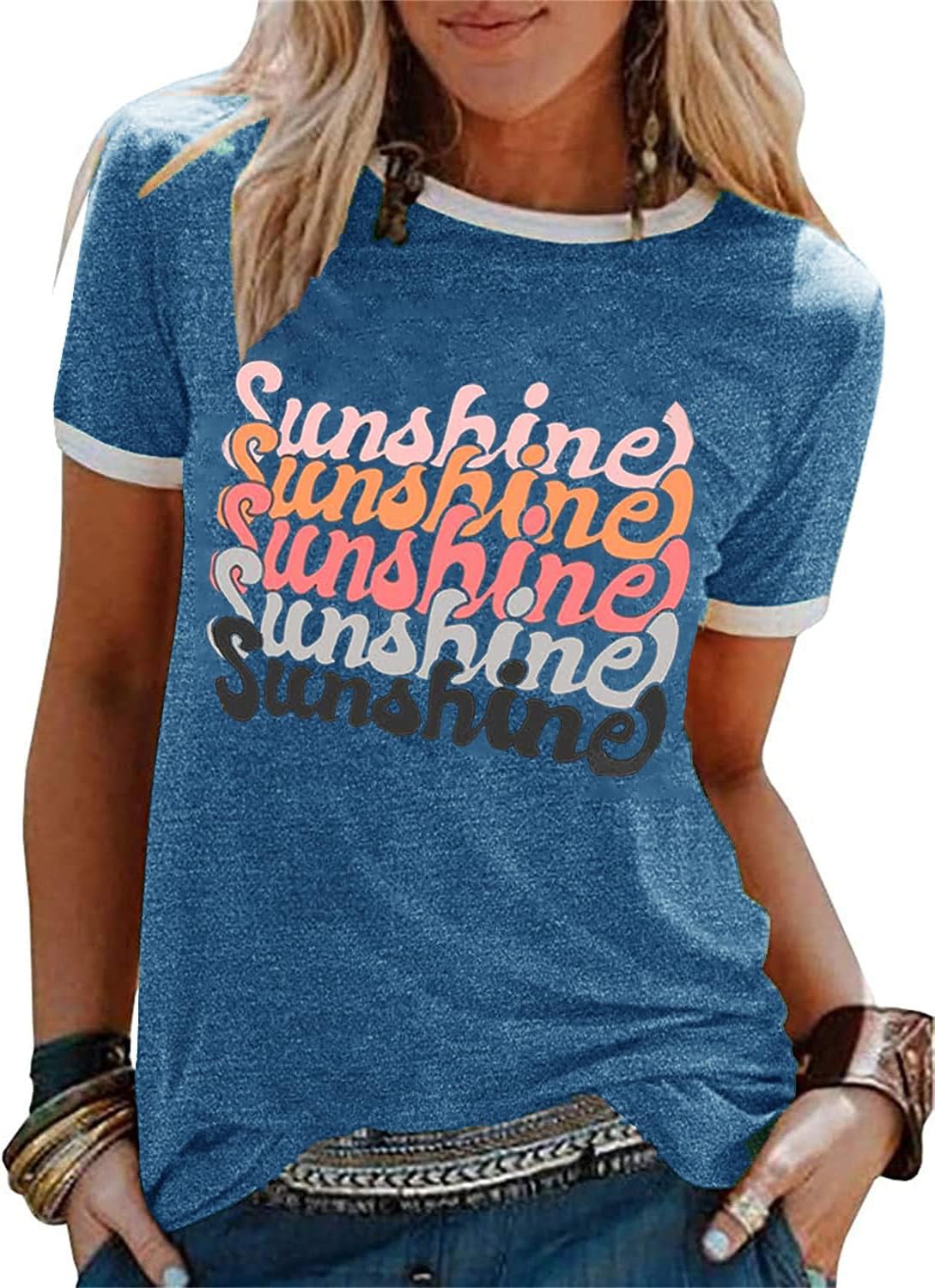 YEXIPO Graphic Tees for Women Short Sleeve Summer Tops Casual Cute T Shirts
