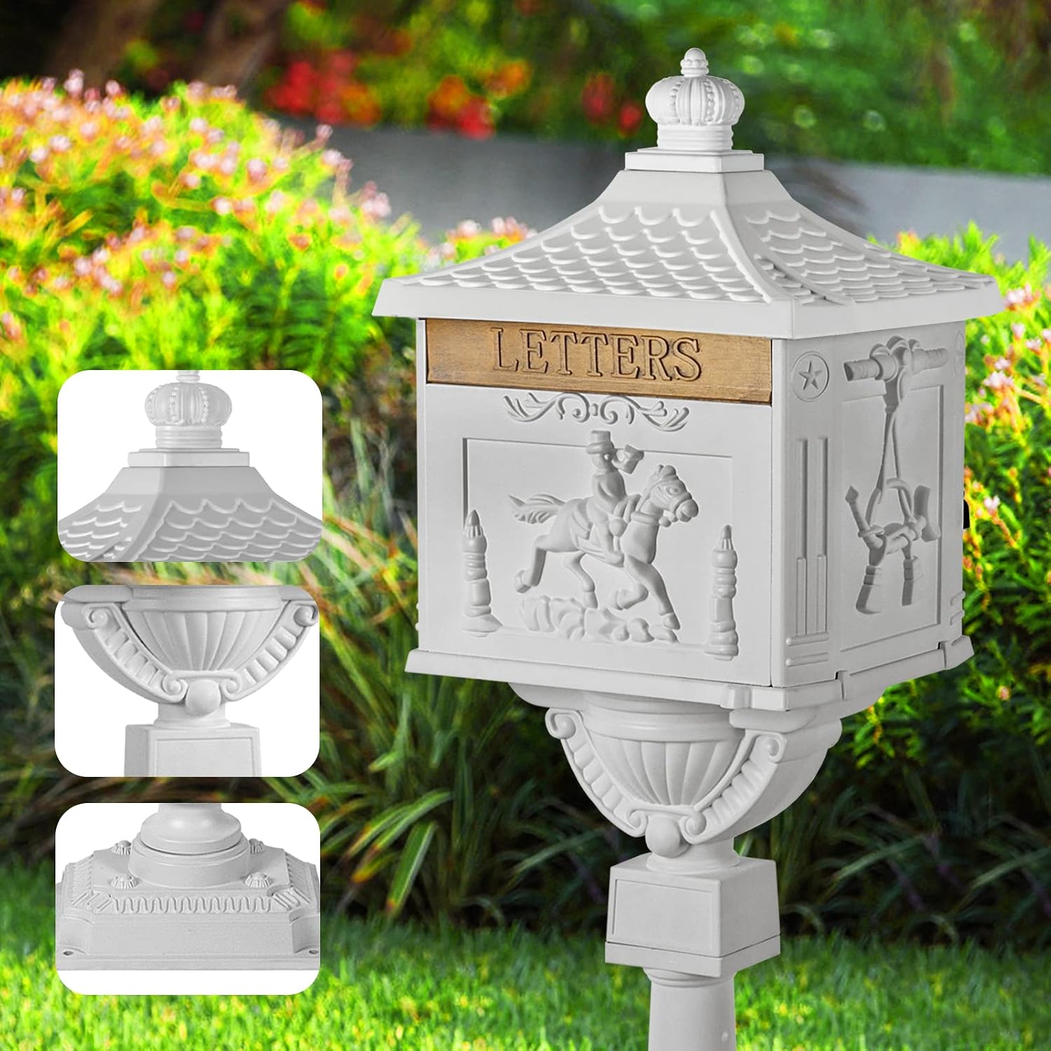 Polar Aurora Mailbox Cast Aluminum Bronze Mail Box Postal Box Security Heavy Duty New
