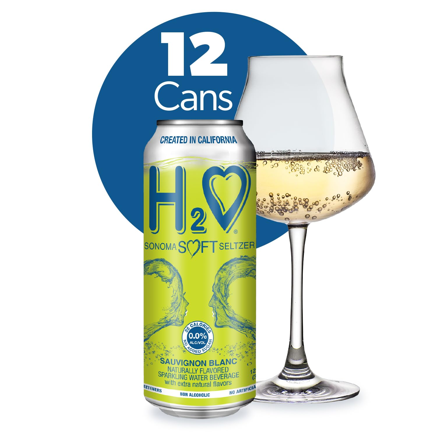 H2o - The Best Non Alcoholic Red Wine - Infused California Sparkling Refreshment, 0.0% Alcohol, (Pinot Noir, Pack of 4-12 Fl oz)