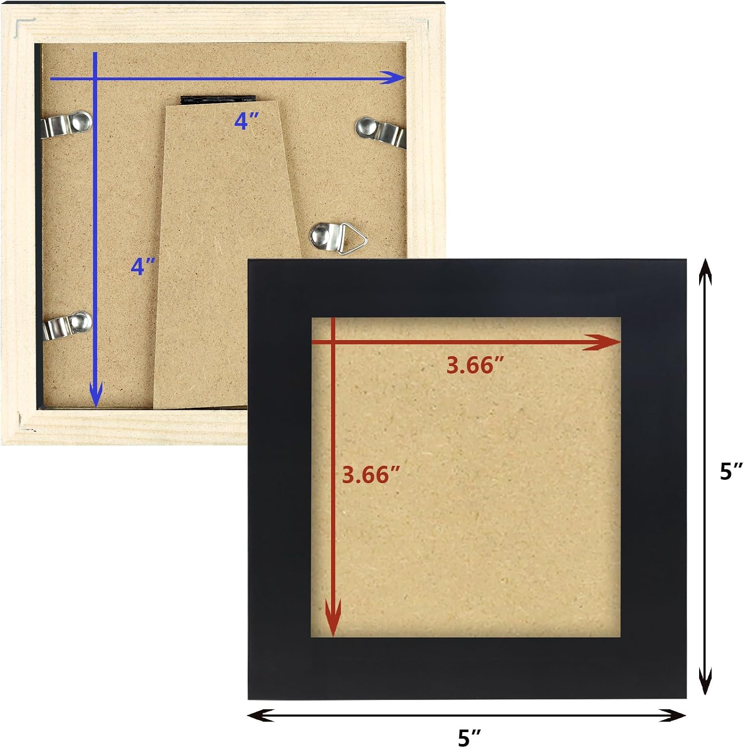 WUTL 8x8 Black Picture Frames Square
