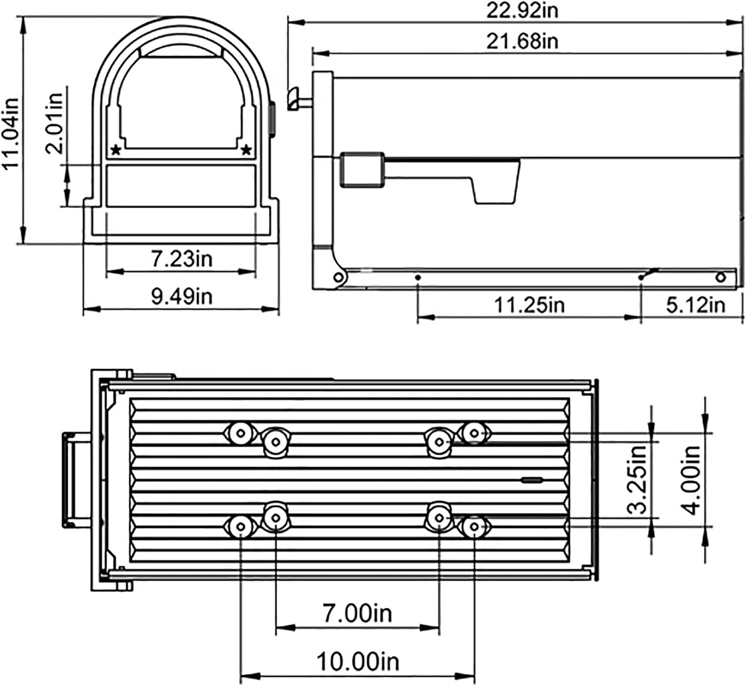 Architectural Mailboxes Arlington Post Mount Mailbox, Black, Large | Galvanized steel build for outside with weather-resistant build and rust-resistant powder-coat finish. USPS approved.