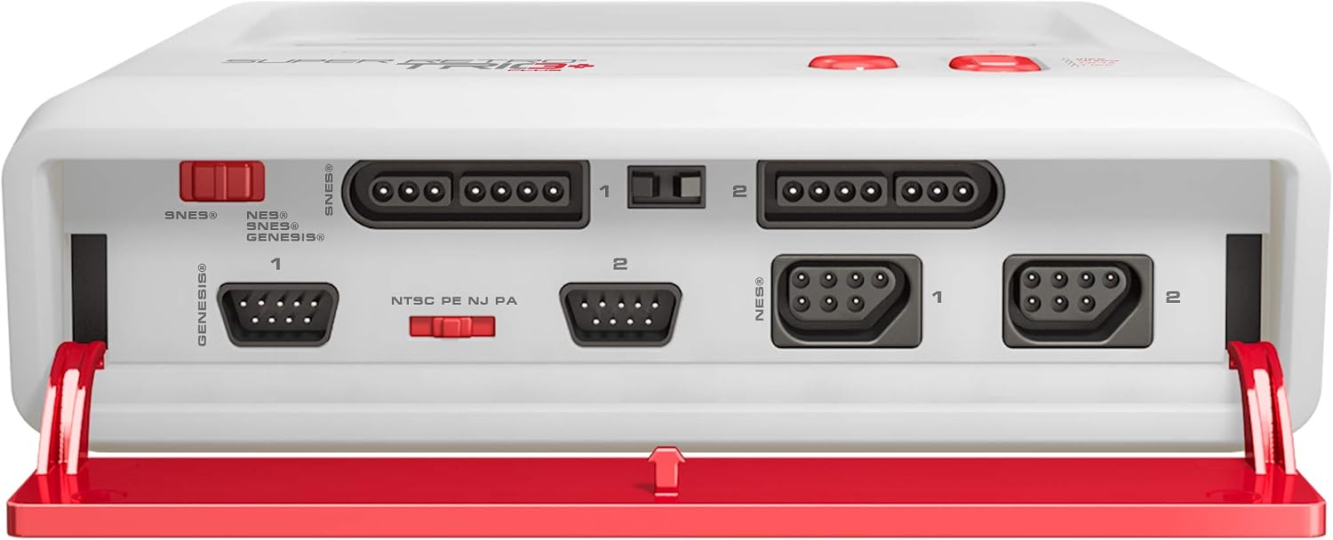 Retro-Bit Super Retro Trio HD Plus 720P 3 in 1 Console System - HDMI Port - for Original NES/SNES, Super Nintendo and Sega Genesis Games - Red/White