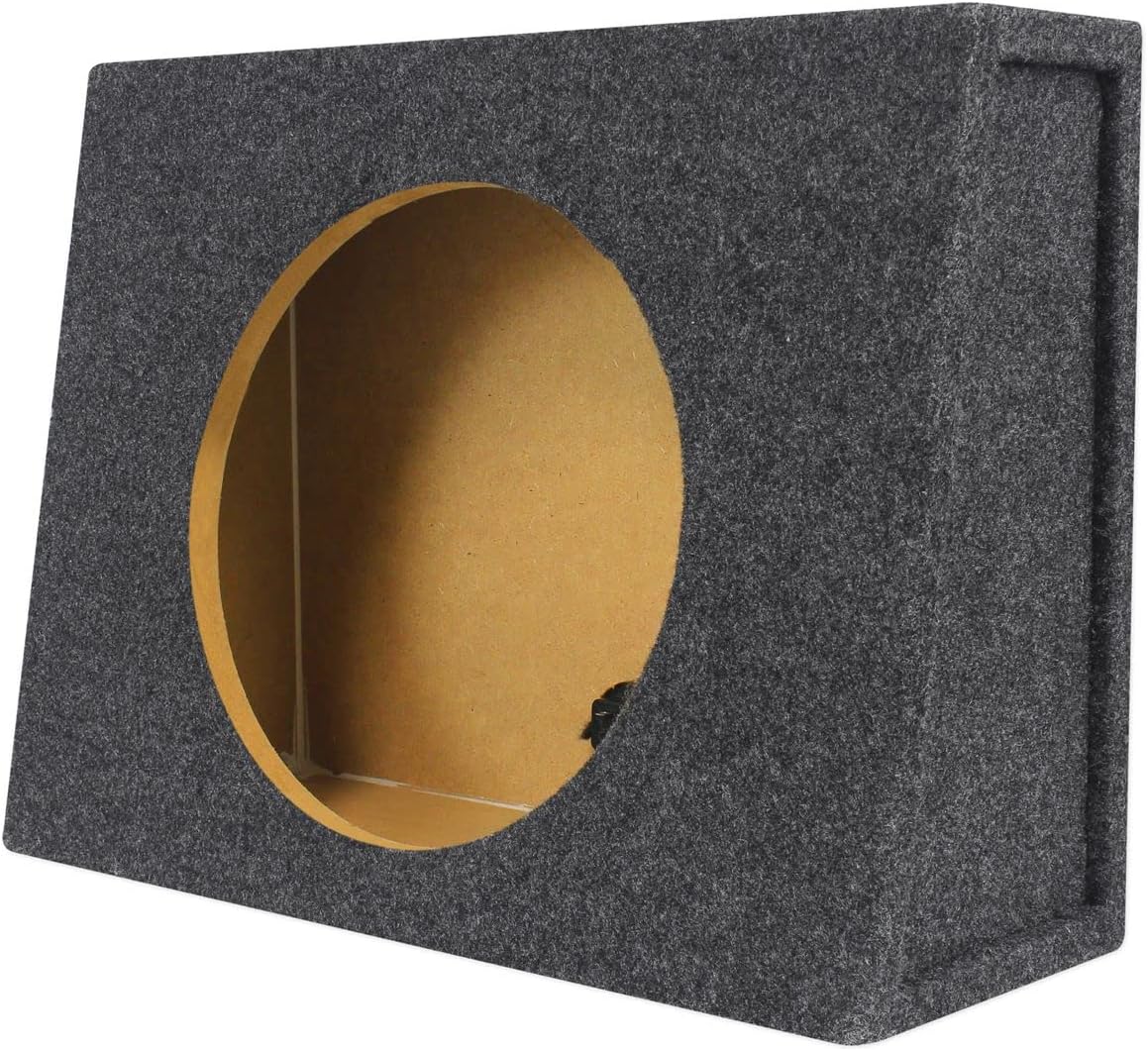 Rockville RSST12 Single 12" Sealed Shallow Car/Truck Subwoofer Enclosure | 0.9 cu.ft., 5/8" MDF, Made in USA, Gold Terminals, 6" Mounting Depth