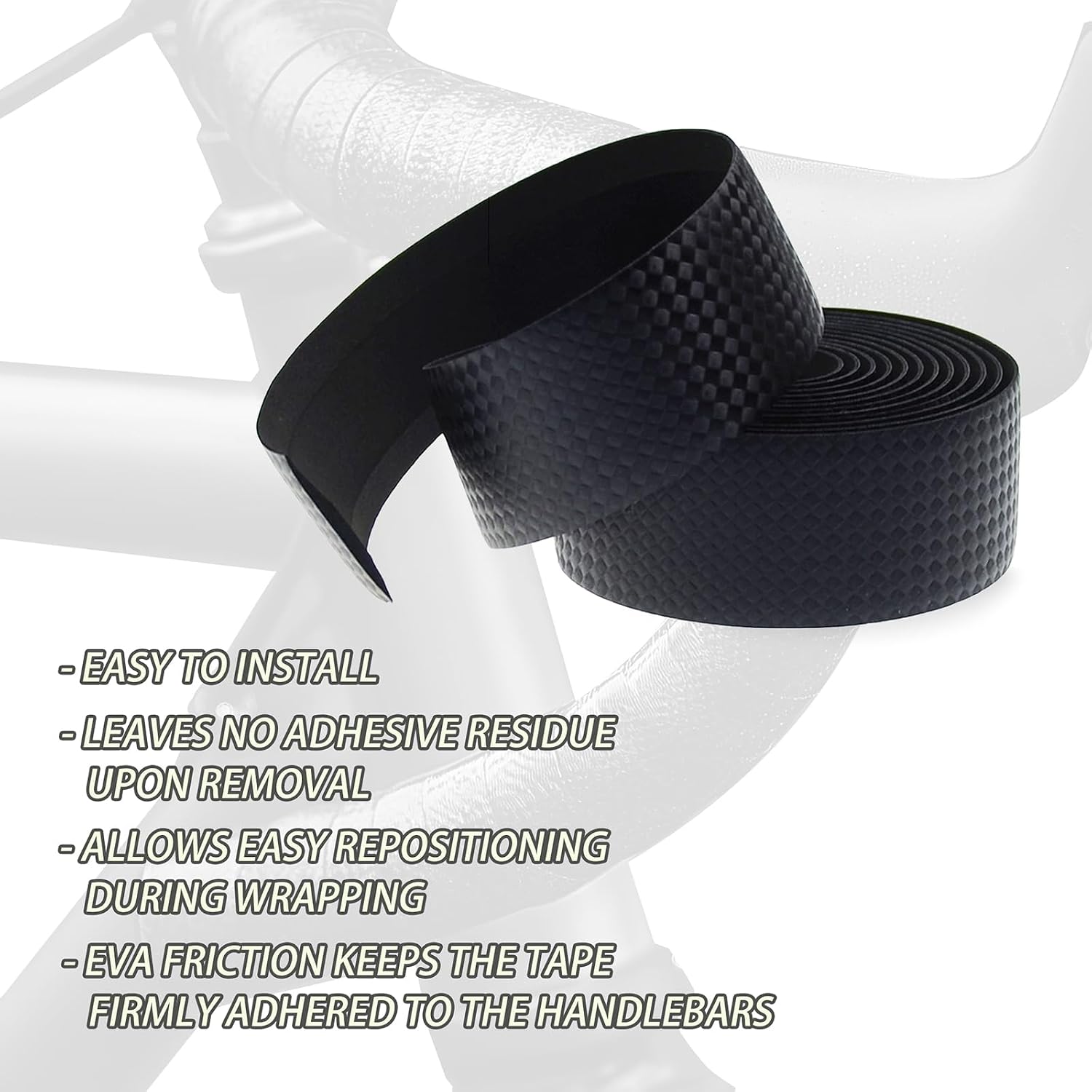 KINGOU Carbon Fiber PU Leather Road Bike Handlebar Tape Bar Tapes - 2PCS Per Set