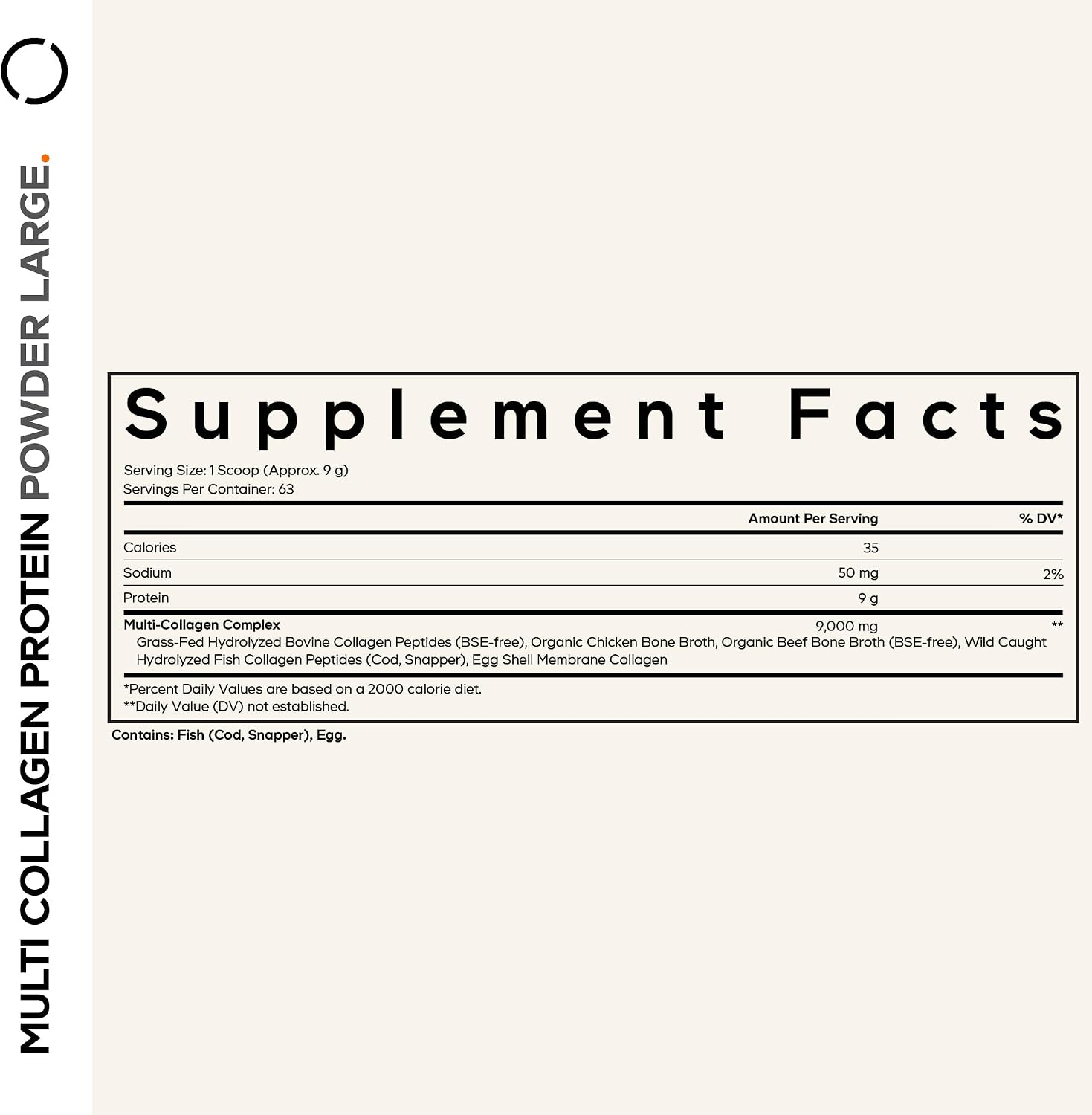 Codeage Multi Collagen Protein Powder Peptides, 5 Types, Unflavored, 20 Oz | NSF Certified - Five collagen types (I, II, III, V