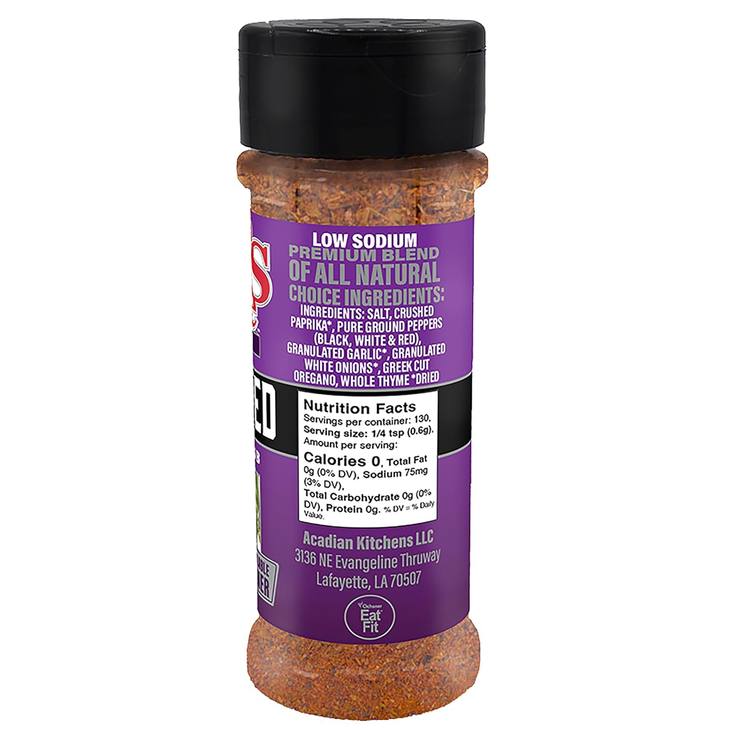Cajun's Choice Blackened Seasoning - 2.75 oz Jar, Pack of 2, All Natural, Low Salt, Gluten-Free - Authentic Louisiana Spice for Fish & BBQ | Low-sodium, all-natural seasoning and rub for fish, seafood, chicken, pork, steak, vegetables and salads.