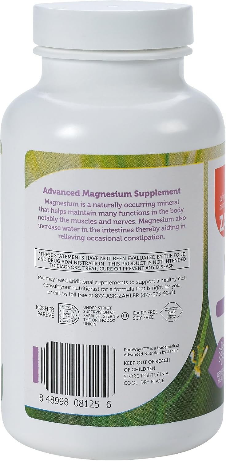 Zahler - Magnesium Supplement Capsules 200 mg (120 Count) Certified Kosher Bioactive Magnesium Citrate for Max Absorption - Natural Magnesium Mineral for Men & Women - Best Magnesium Supplements