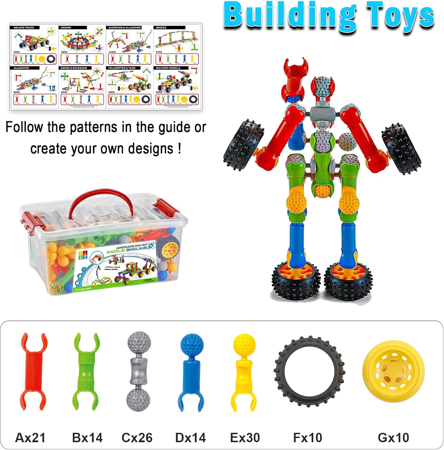 Huaker STEM Building Toys for 3 4 5 6 7 8 Year Old Boys Girls Birthday Gift