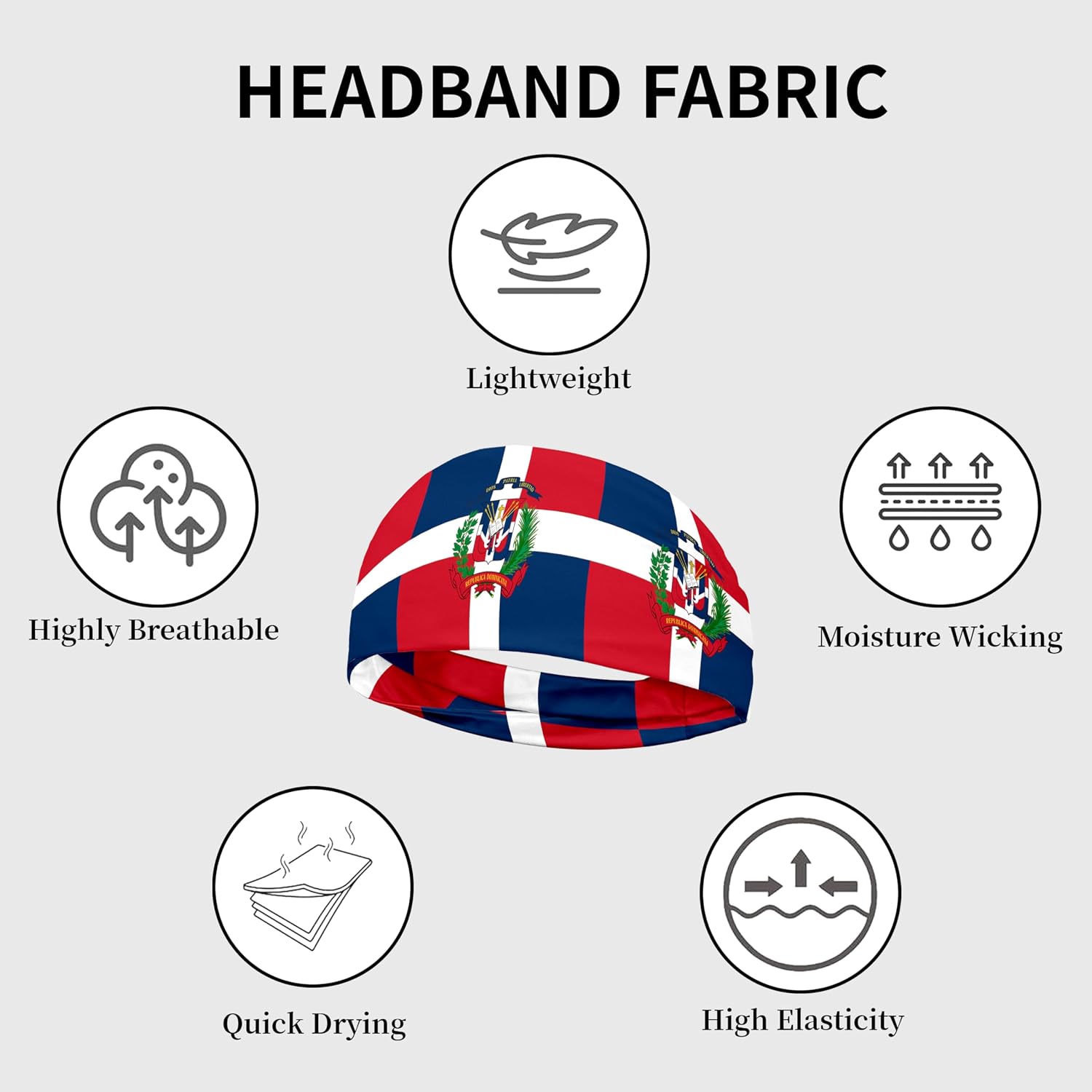 Sports Headband for Women Men,Flag Pattern Workout Head Band,Sweat Bands,Women Running Cycling Yoga Fitness,WorkoutSports Gift