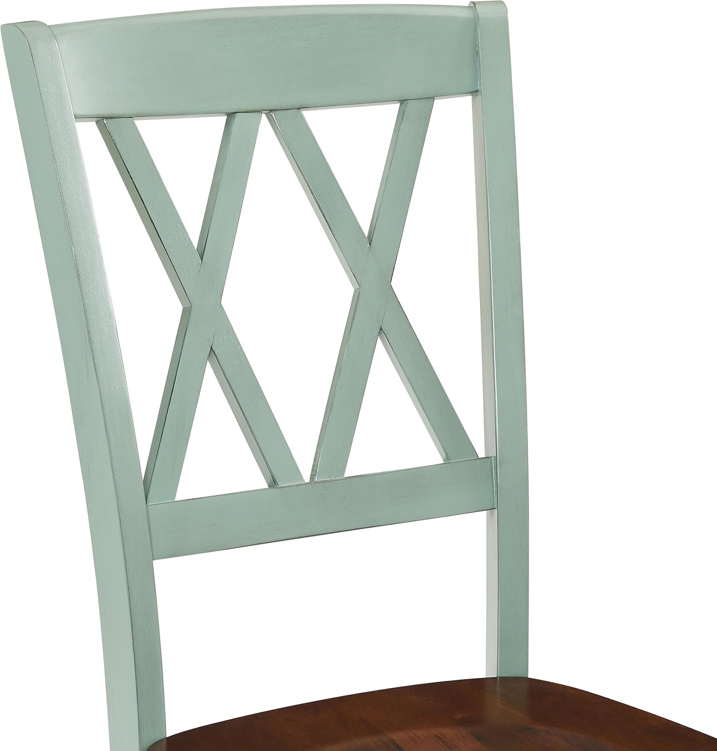 Crosley Furniture Shelby Traditional Wood X-Back Dining Room Chairs Set of 2, Kitchen Chair, Distressed White