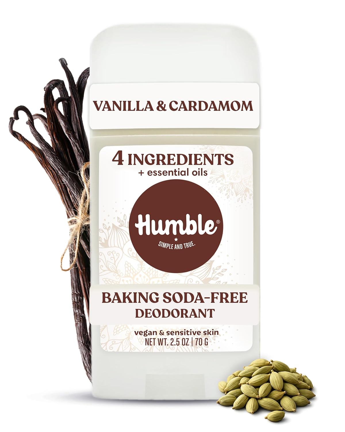 Humble Aluminum-Free Deodorant, Simply Unscented - 1 Pack | Baking Soda-Free, Clean, Fresh, Natural, Essential Oils, Sensitive Skin, Long-Lasting Odor Control, Cruelty-Free, Men & Women