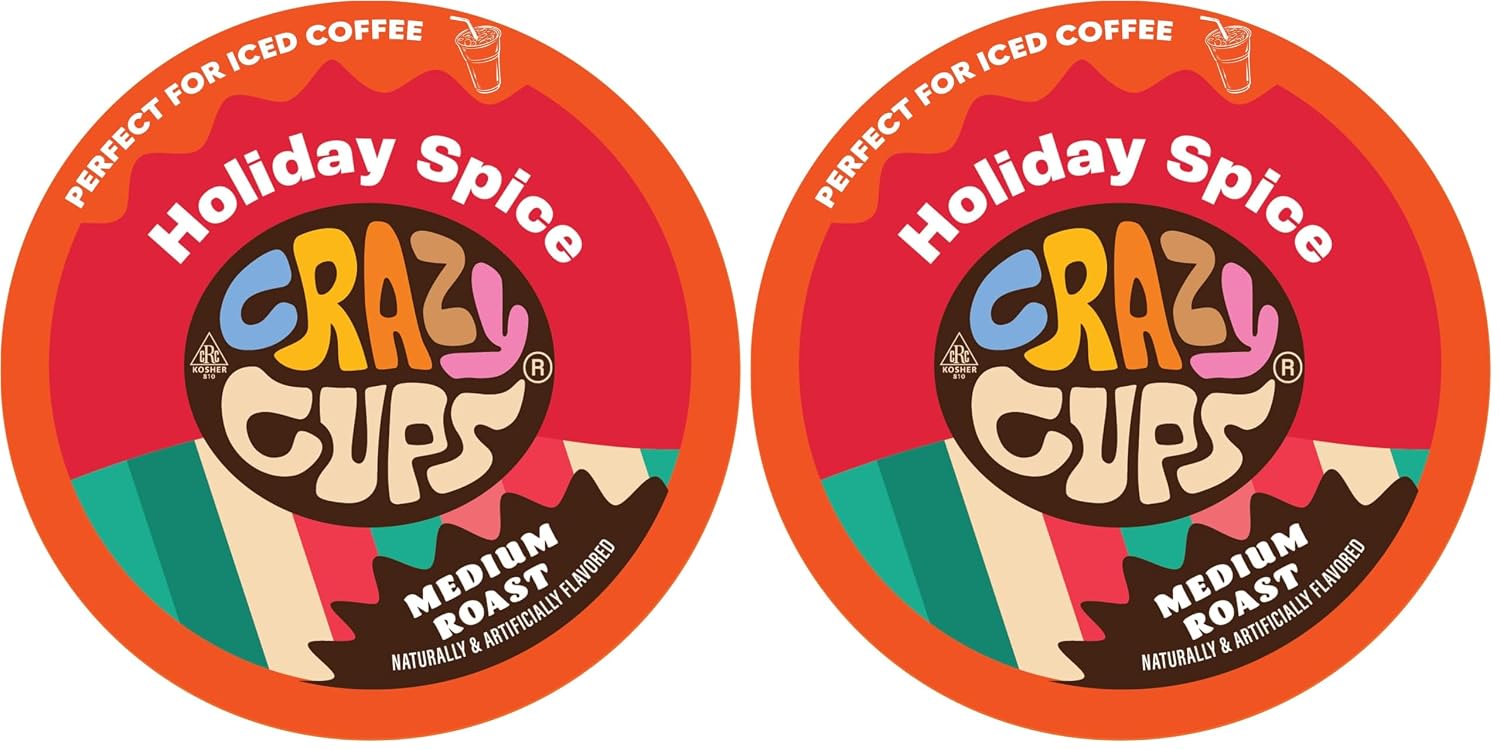 Crazy Cups Flavored Coffee for Keurig K-Cup Machines, Peppermint Chocolate Mocha, Hot or Iced Drinks, 22 Single Serve, Recyclable Pods