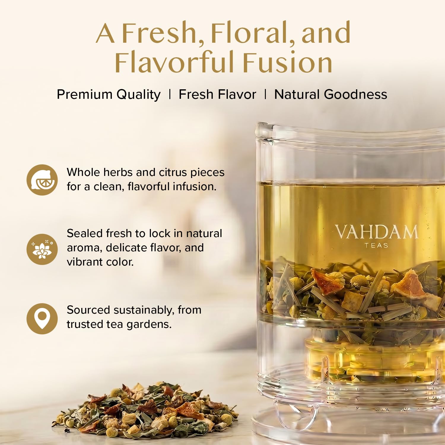 VAHDAM, Green Tea Leaves From Himalayas 170+ Cups (12oz) High Elevation Grown Green Tea Leaves From Himalayas | Pure Unblended Single Origin Green Loose Leaf Tea | Vacuum Sealed