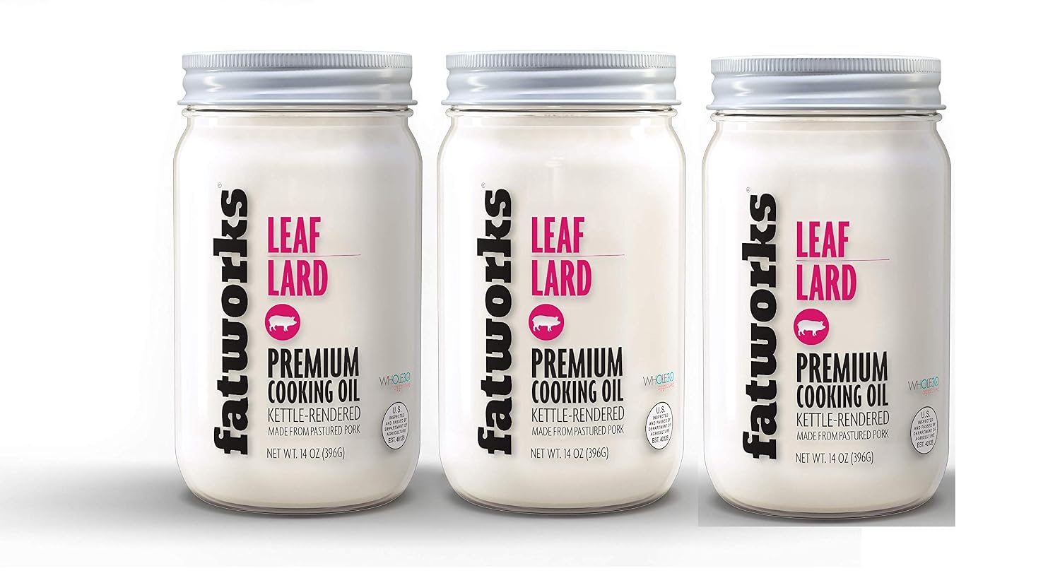Fatworks Pasture Raised Leaf Lard for Baking, Baker's Lard, 14 oz | Artisanally Rendered, Traditional & Gourmet Baking, Sauteeing, Frying, WHOLE30 APPROVED, KETO, PALEO