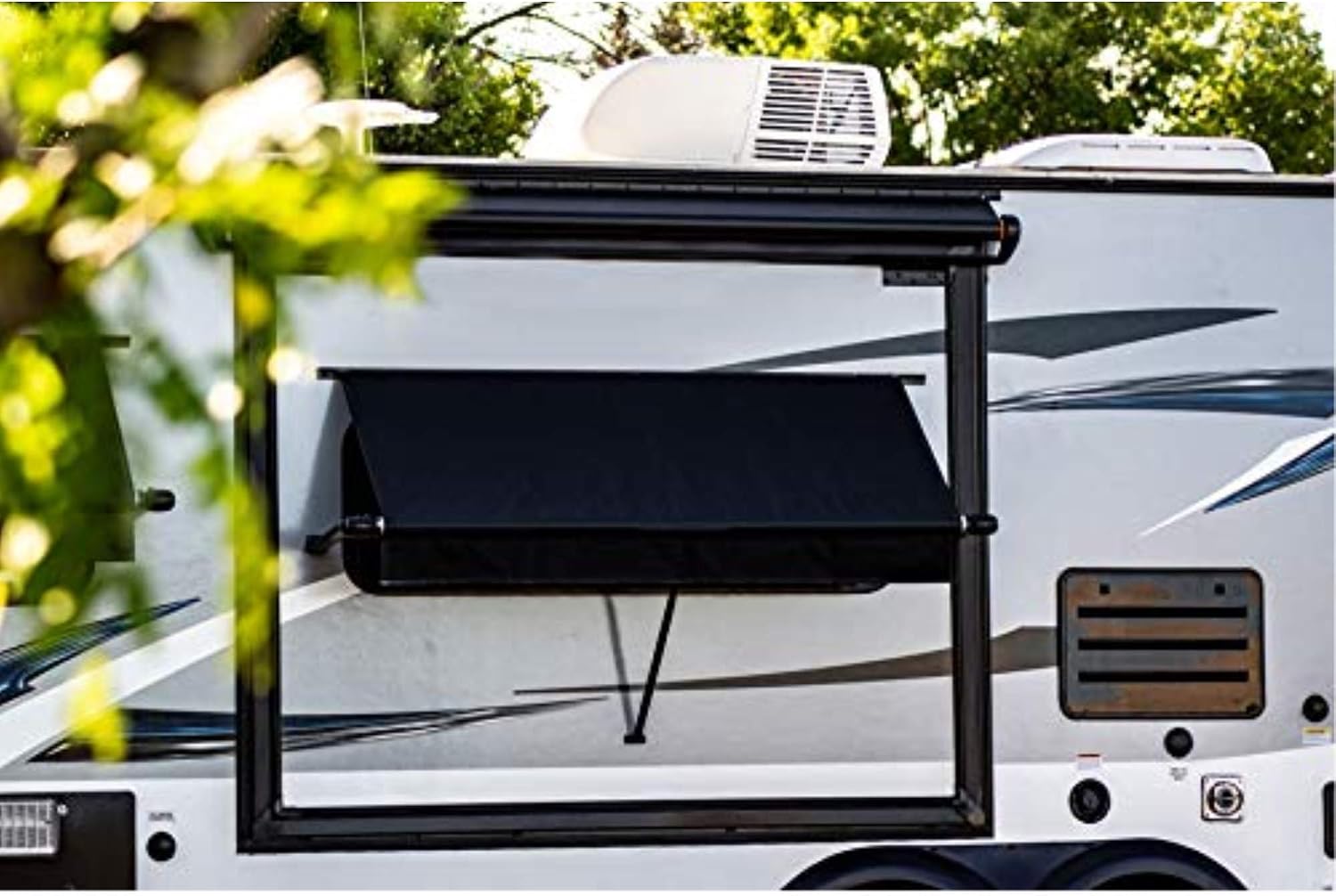 CAREFREE WG0604E4EB Simply Shade RV Window Awning-Black Vinyl-6' (72")