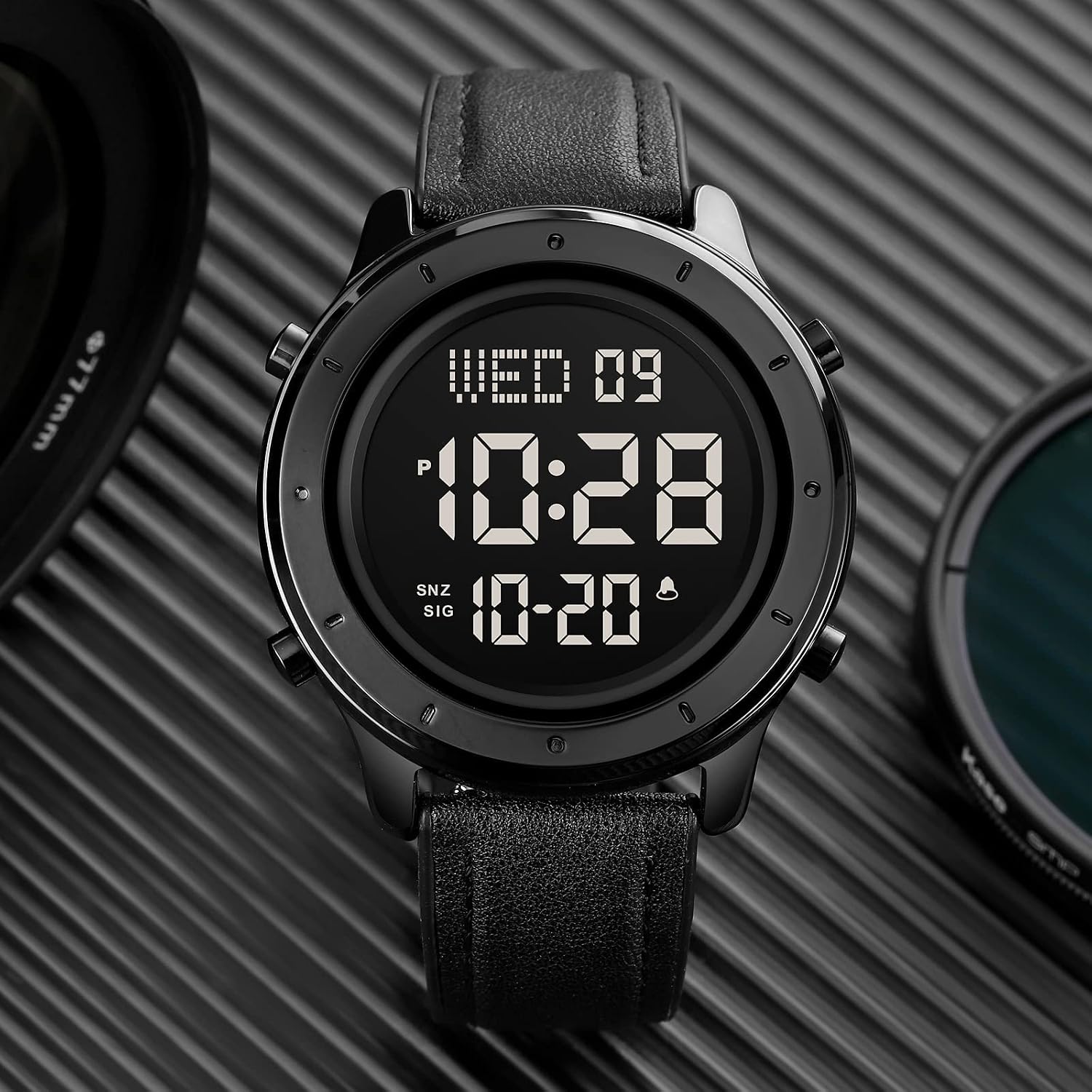 Gosasa Men Sport Watch Countdown Stopwatch Watch Mens Wrist Watch Waterproof LED Electronic Digital Male Watch 12/24 Hour Multifunctional Watch