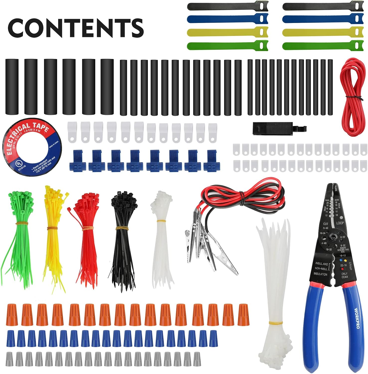 WORKPRO Crimping Tool Kit with 582PCS Heat Shrink Wire Connectors | Electrical Wire Terminals for AWG 22-10, 3-in-1 Wire Strippers Cutters & Crimpers