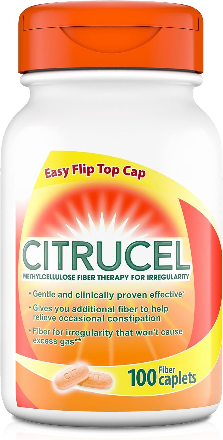 Citrucel Powder Fiber Therapy for Occasional Constipation Relief, 16.9 oz | Sugar Free, Methylcellulose Fiber Therapy for Irregularity That Won't Cause Gas, Orange Flavor