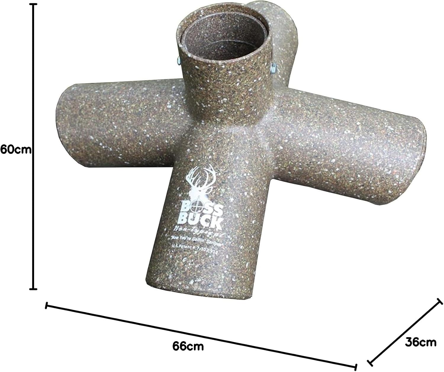 BOSS Buck Protein 4 Way Gravity Head | Hunting Durable Gravity Feed Delivery System with 4 Feeding Tubes for 4 Legged Game Feeder, Roto-Molded