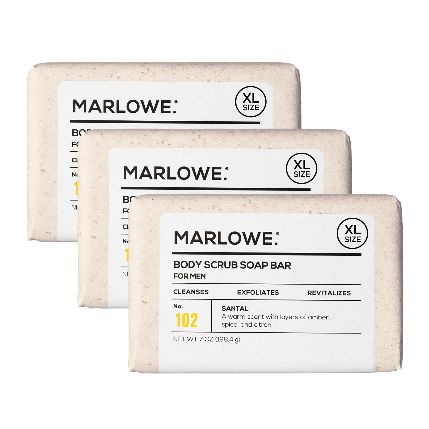 MARLOWE. Body Scrub Soap, Exfoliating Soap Bar, Sage + Fir, 7 oz | Scrub Soap Bar that deeply cleanses and exfoliates while buffing away rough, dry skin. Original Sage + Fir scent.