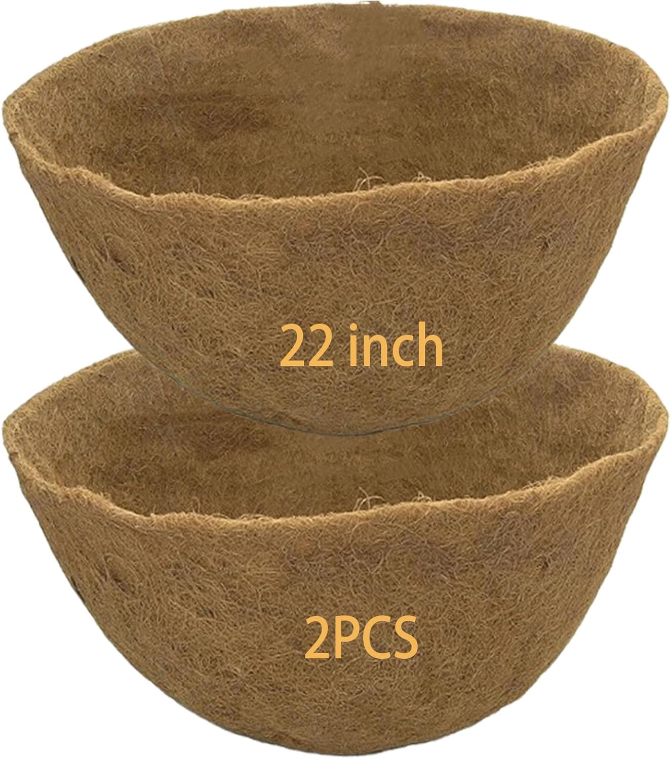 Coco Liners for Planters 20 Inch 2PCS Replacement Coco Fiber Basket Liner for Round Baskets Garden Containers