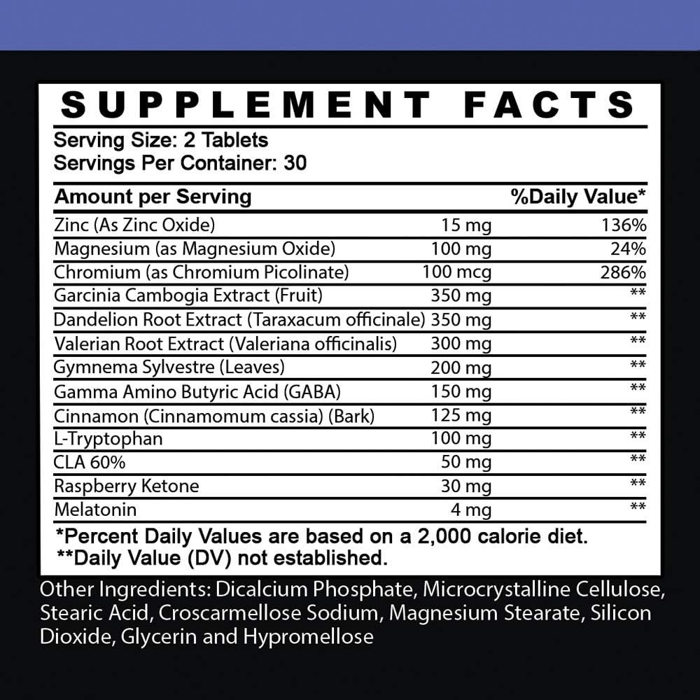 Garcinia Cambogia PM Weight Loss Sleep, All Natural Supplement w/Valerian Root & Melatonin to Help Burn Fat Overnight, Night Time Appetite Suppressant