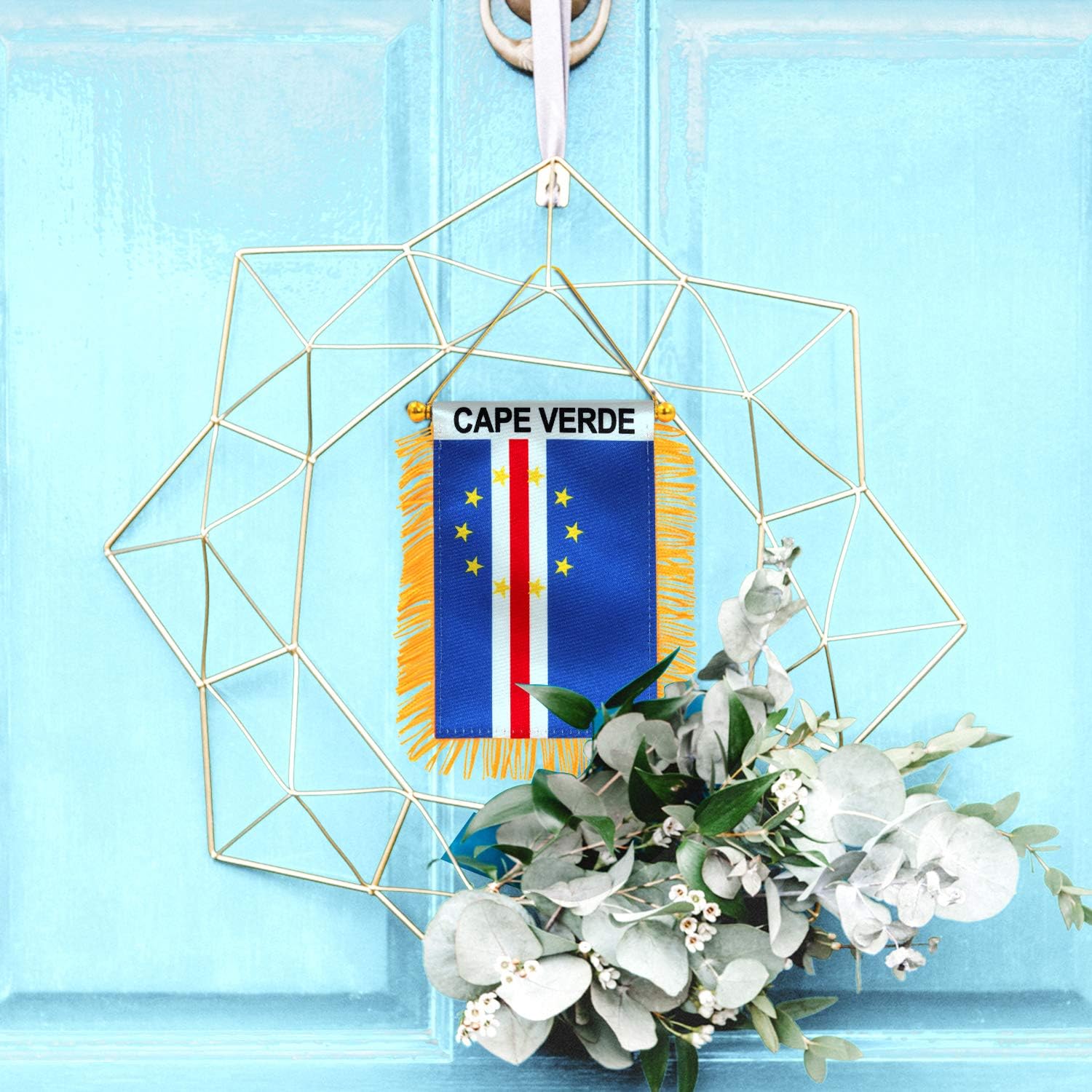 Anley 4 X 6 Inch Nicaragua Fringy Window Hanging Flag - Mini Banner & Car Rearview Mirror Décor - Fringed Nicaraguan Hanging Flag with Suction Cup