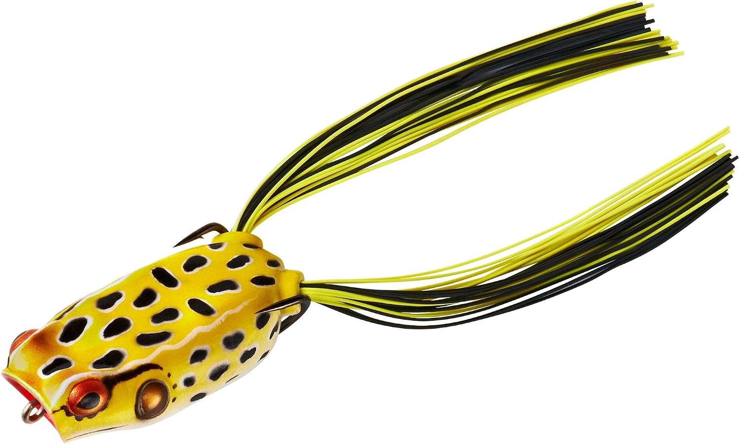 BOOYAH Poppin' Pad Crasher Topwater Bass Fishing Hollow Body Frog Lure with Weedless Hooks