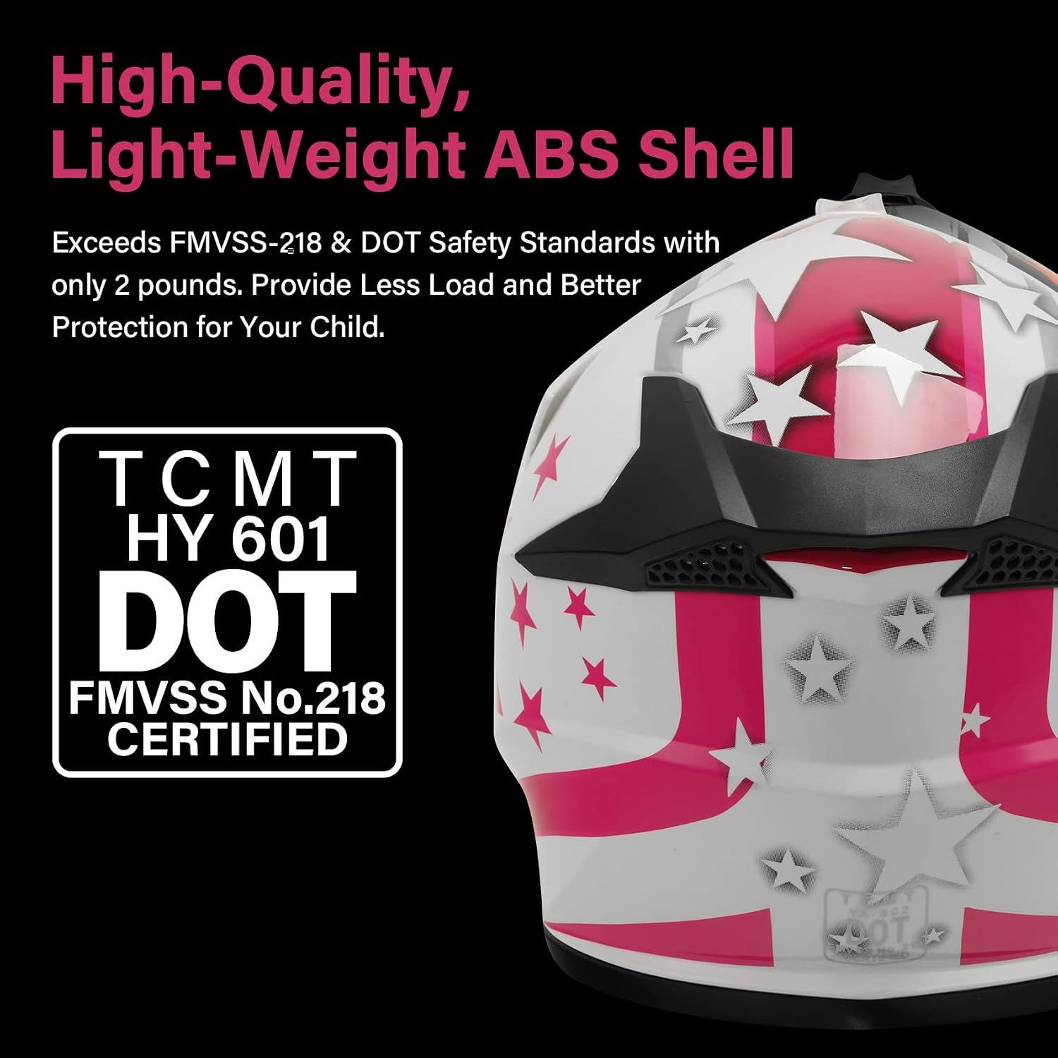 TCMT Youth Dirt Bike Helmet DOT Certified - Kids Full Face Motocross ATV Helmet with Goggles, Gloves and Helmet Bag for Off-Road, BMX, MX, Street Riding