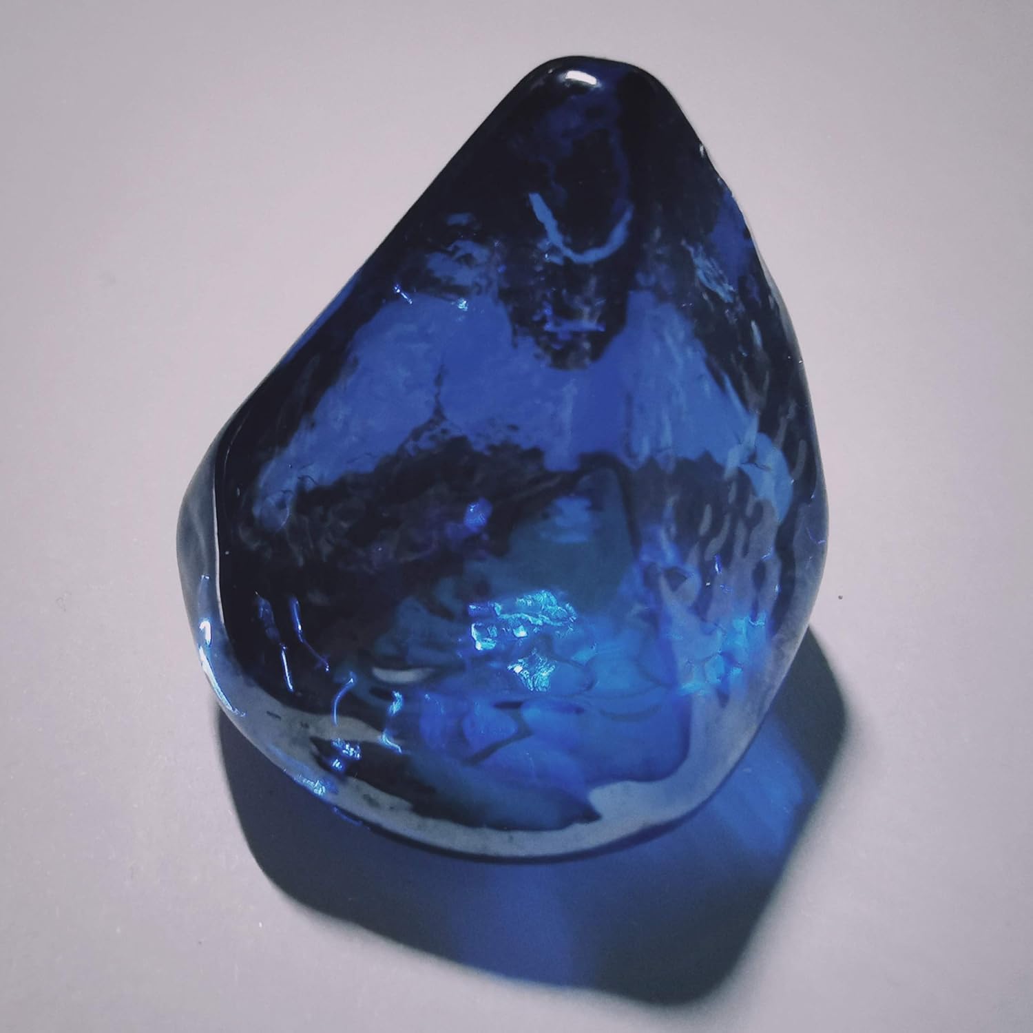 Fire Glass Diamond 1 Inch Fire Pit Glass Rocks for Propane or Gas Fire Pit （10 Pounds Margarita Azura Blue ） Gift Package