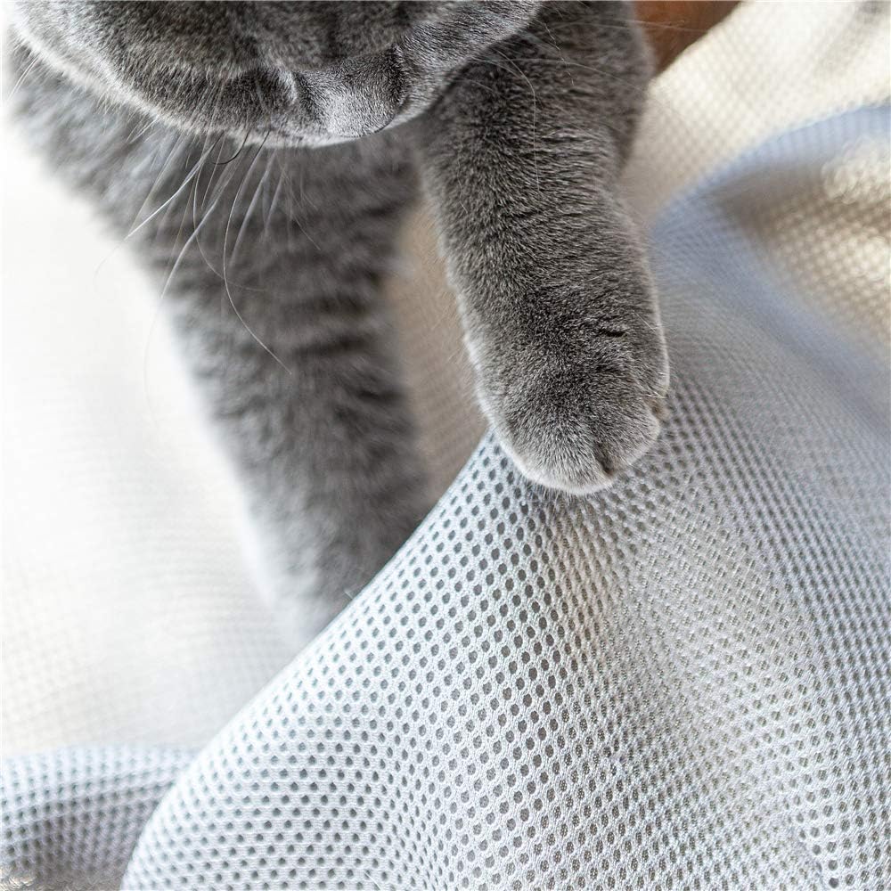 JUNSPOW Cat Bed Sleeping Cat Hammock, 16.9in x 16.9in x 9.5in, Grey
