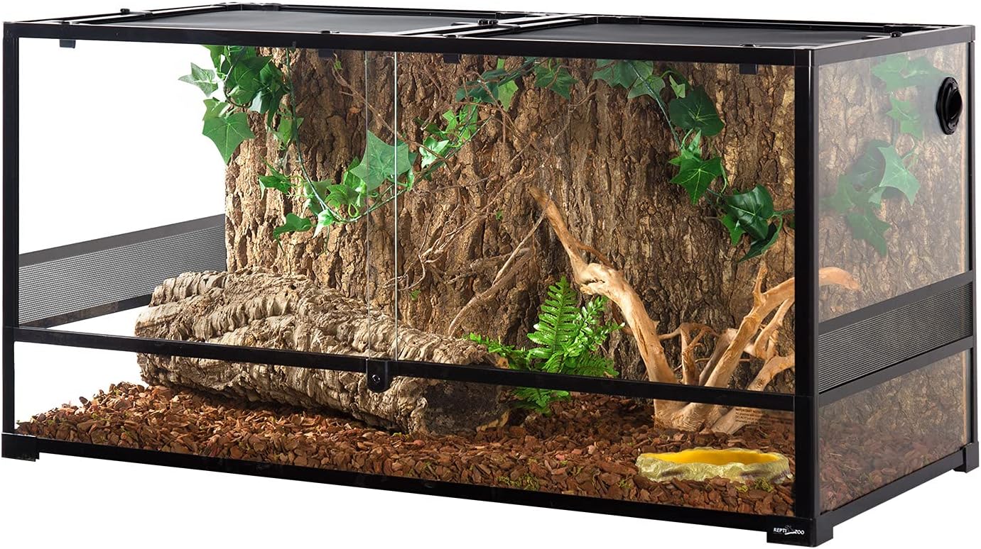 REPTI ZOO 85 Gallon Large Reptile Tank, Wide & Tall Tempered Glass Large Reptile Terrarium 47.2" x 17.7"x 23.6" for Tortoise Snake